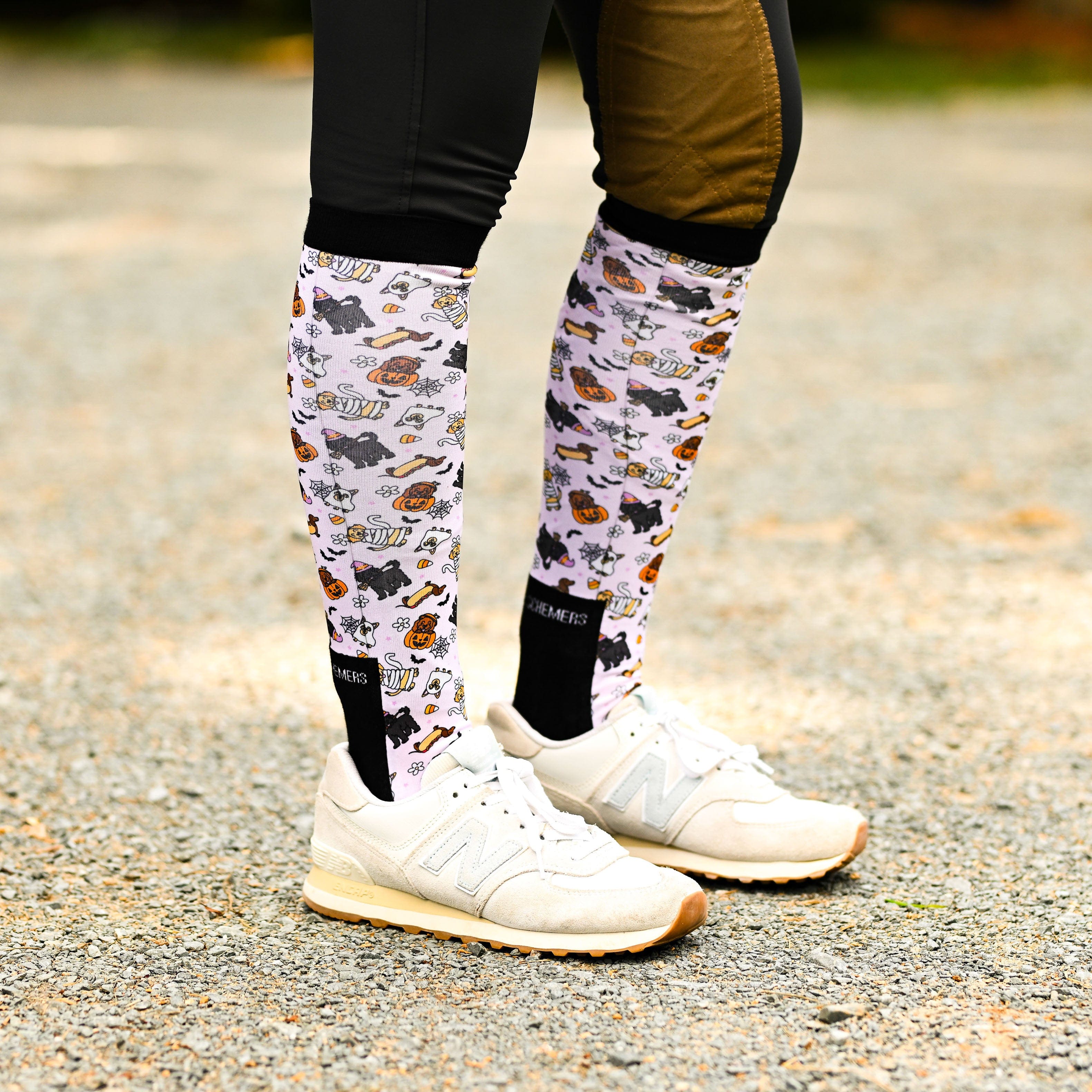 dreamers & schemers Pair & A Spare Ghosts & Growls Pair & A Spare Socks equestrian boot socks boot socks thin socks riding socks pattern socks tall socks funny socks knee high socks horse socks horse show socks