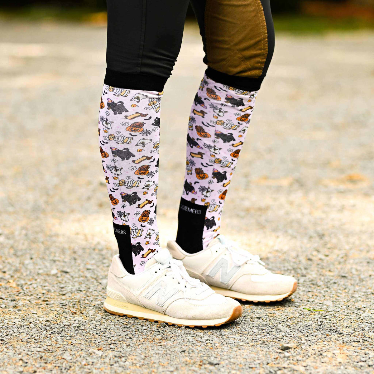 dreamers & schemers Pair & A Spare Ghosts & Growls Pair & A Spare Socks equestrian boot socks boot socks thin socks riding socks pattern socks tall socks funny socks knee high socks horse socks horse show socks