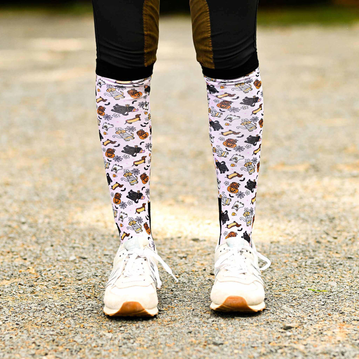 dreamers & schemers Pair & A Spare Ghosts & Growls Pair & A Spare Socks equestrian boot socks boot socks thin socks riding socks pattern socks tall socks funny socks knee high socks horse socks horse show socks