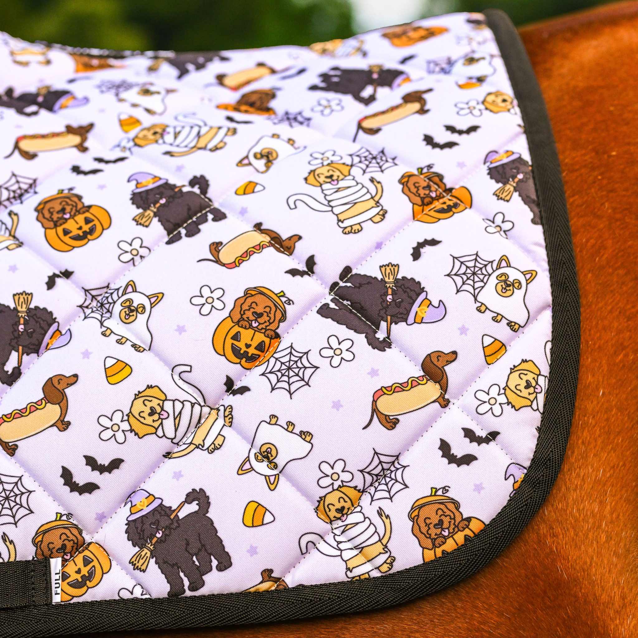 Dreamers & Schemers Ghosts & Growls Saddle Pad – patterned saddle pad, equestrian gift, horseback riding gear from Dreamers & Schemers Saddle Pads