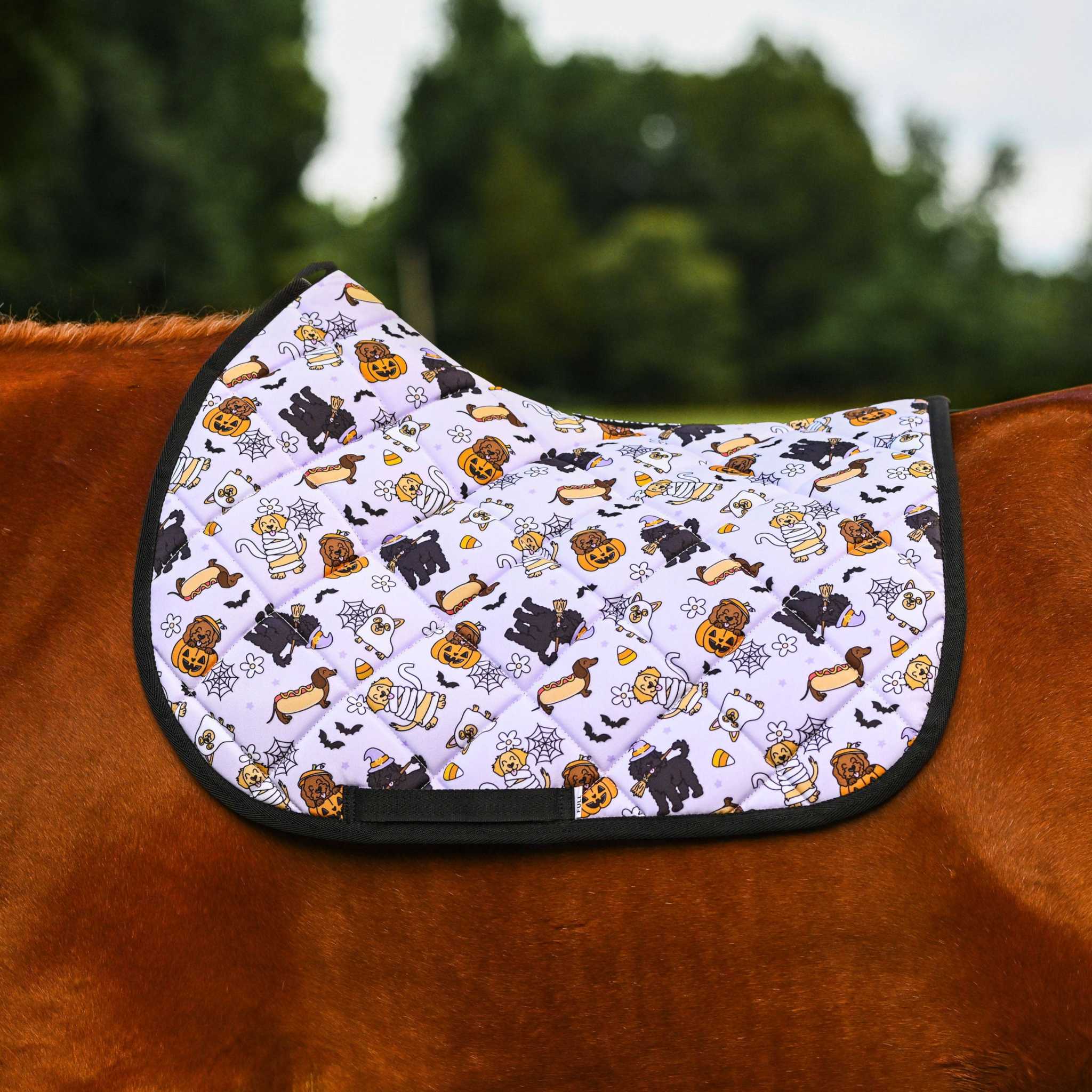 Dreamers & Schemers Ghosts & Growls Saddle Pad – patterned saddle pad, equestrian gift, horseback riding gear from Dreamers & Schemers Saddle Pads