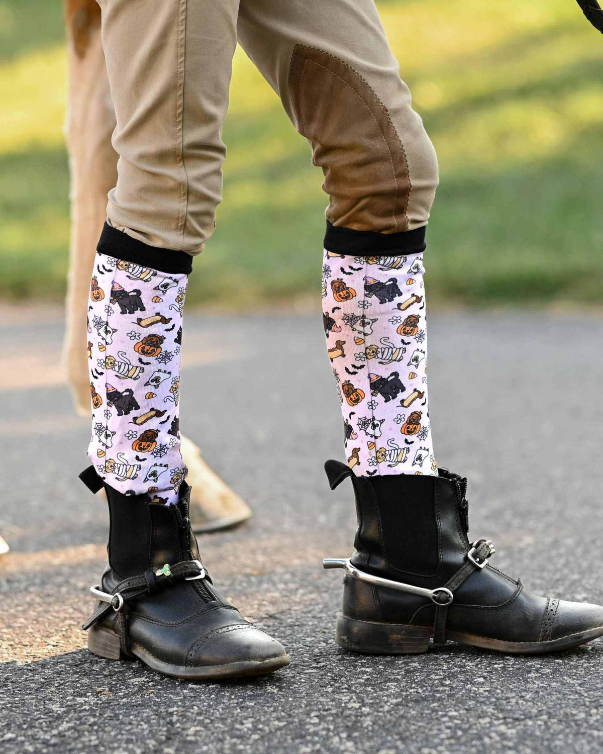 dreamers & schemers Youth Ghosts & Growls Youth Pair & A Spare Socks equestrian boot socks boot socks thin socks riding socks pattern socks tall socks funny socks knee high socks horse socks horse show socks