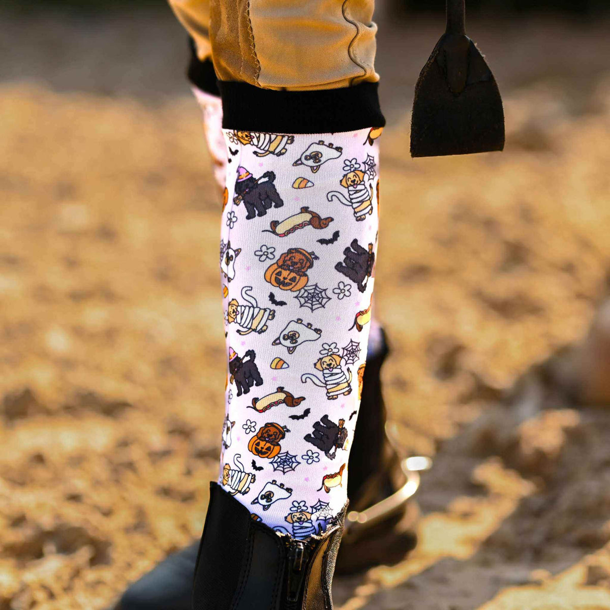 dreamers & schemers Youth Ghosts & Growls Youth Pair & A Spare Socks equestrian boot socks boot socks thin socks riding socks pattern socks tall socks funny socks knee high socks horse socks horse show socks