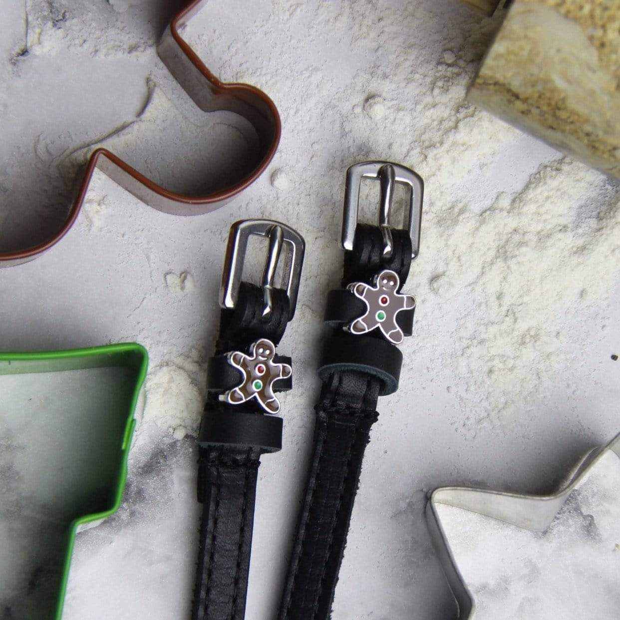 ManeJane Black Spur Straps Ginger Bread Spur Straps equestrian boot socks boot socks thin socks riding socks pattern socks tall socks funny socks knee high socks horse socks horse show socks