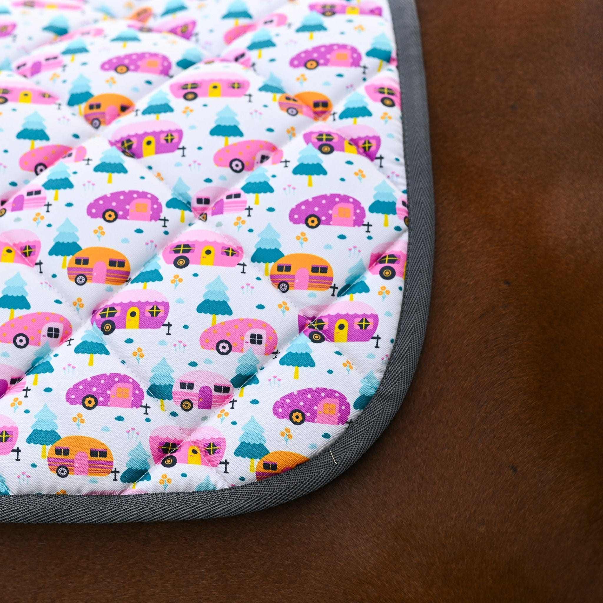 Dreamers & Schemers Glamping Saddle Pad – patterned saddle pad, equestrian gift, horseback riding gear from Dreamers & Schemers Saddle Pads