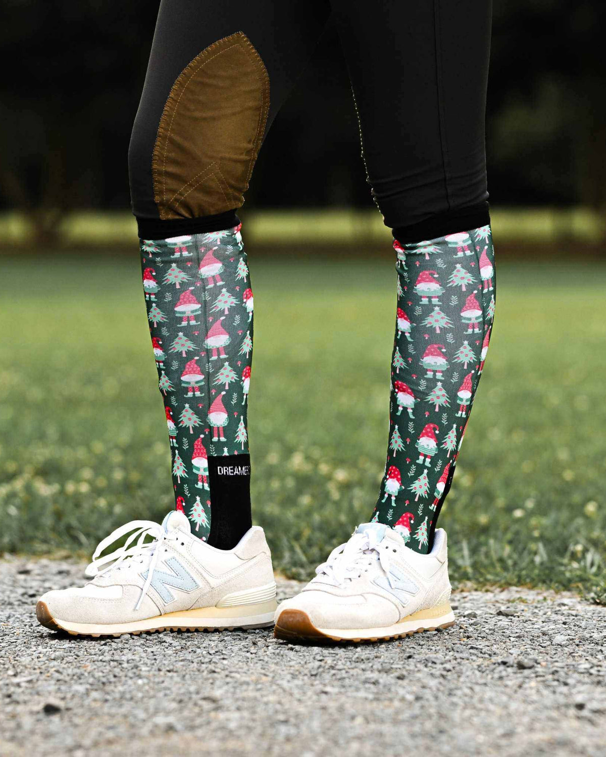 dreamers & schemers Pair & A Spare Gnome for the Holidays Pair & A Spare Socks equestrian boot socks boot socks thin socks riding socks pattern socks tall socks funny socks knee high socks horse socks horse show socks