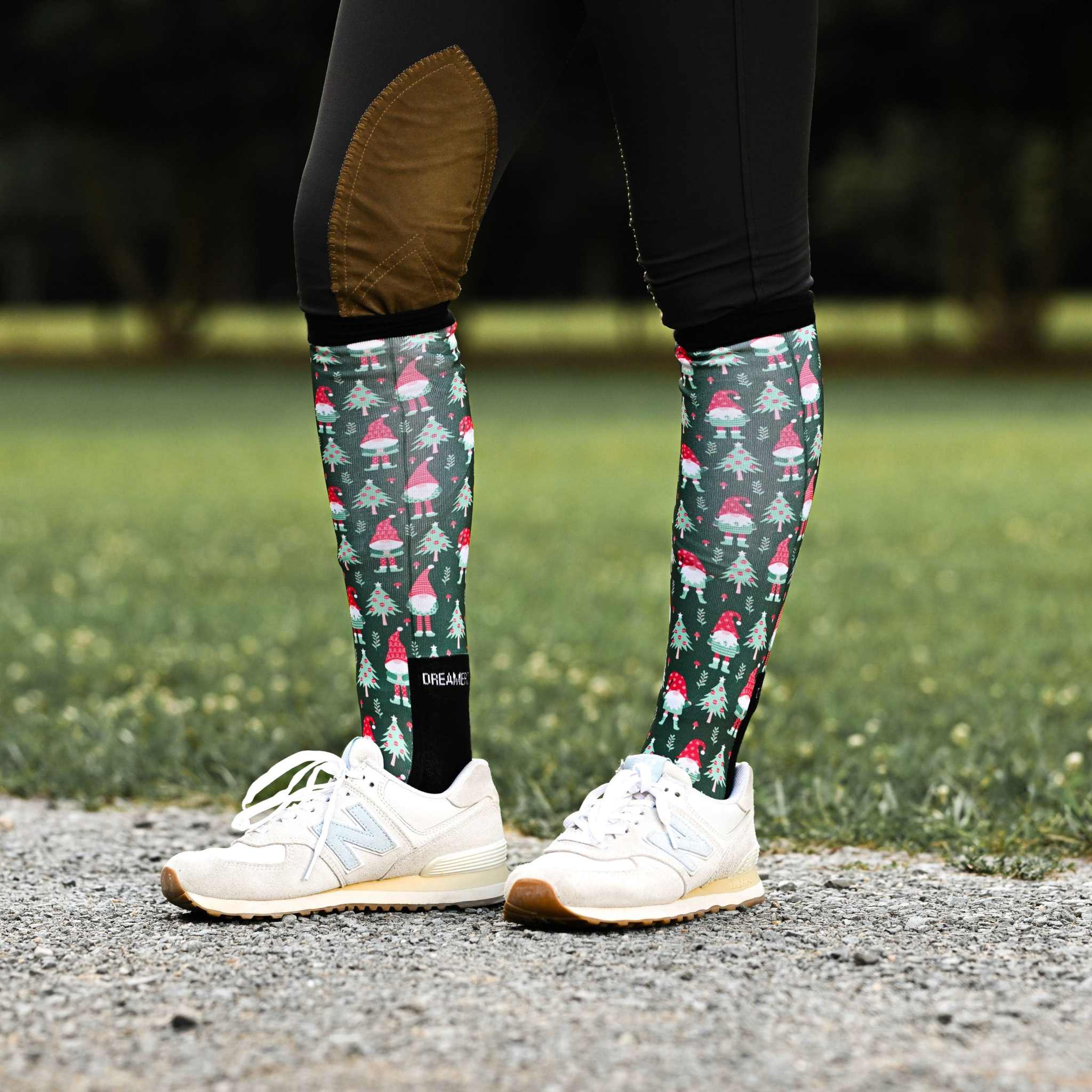 dreamers & schemers Pair & A Spare Gnome for the Holidays Pair & A Spare Socks equestrian boot socks boot socks thin socks riding socks pattern socks tall socks funny socks knee high socks horse socks horse show socks