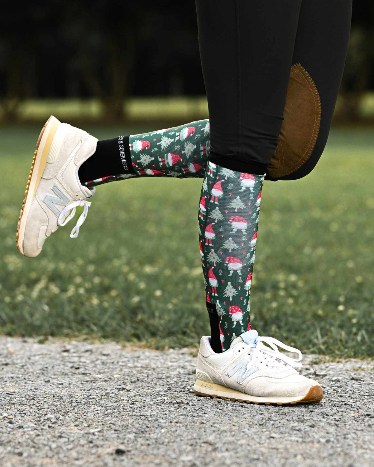 dreamers & schemers Pair & A Spare Gnome for the Holidays Pair & A Spare Socks equestrian boot socks boot socks thin socks riding socks pattern socks tall socks funny socks knee high socks horse socks horse show socks