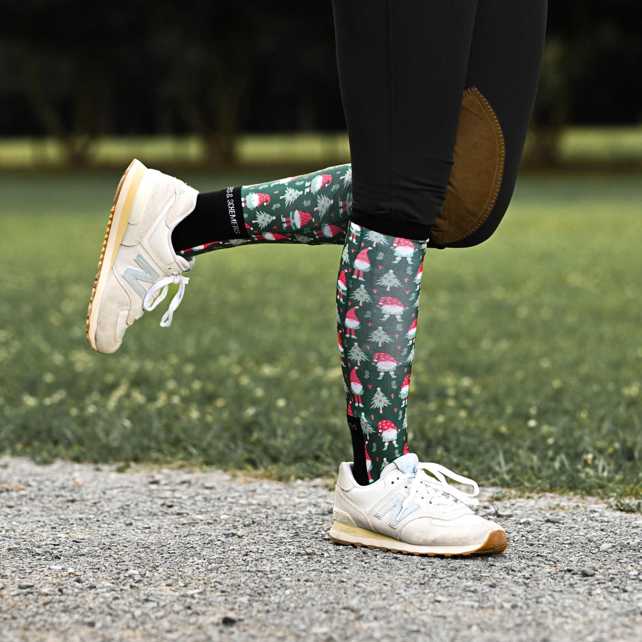 dreamers & schemers Pair & A Spare Gnome for the Holidays Pair & A Spare Socks equestrian boot socks boot socks thin socks riding socks pattern socks tall socks funny socks knee high socks horse socks horse show socks