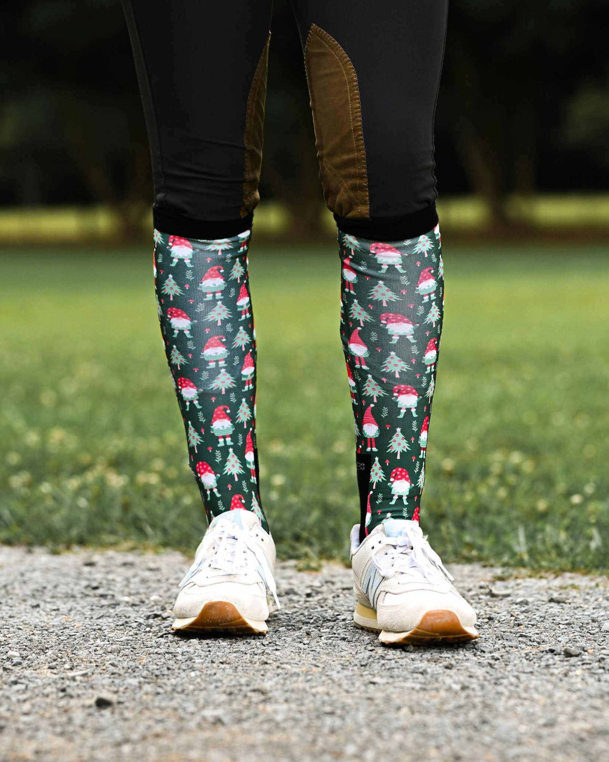 dreamers & schemers Pair & A Spare Gnome for the Holidays Pair & A Spare Socks equestrian boot socks boot socks thin socks riding socks pattern socks tall socks funny socks knee high socks horse socks horse show socks