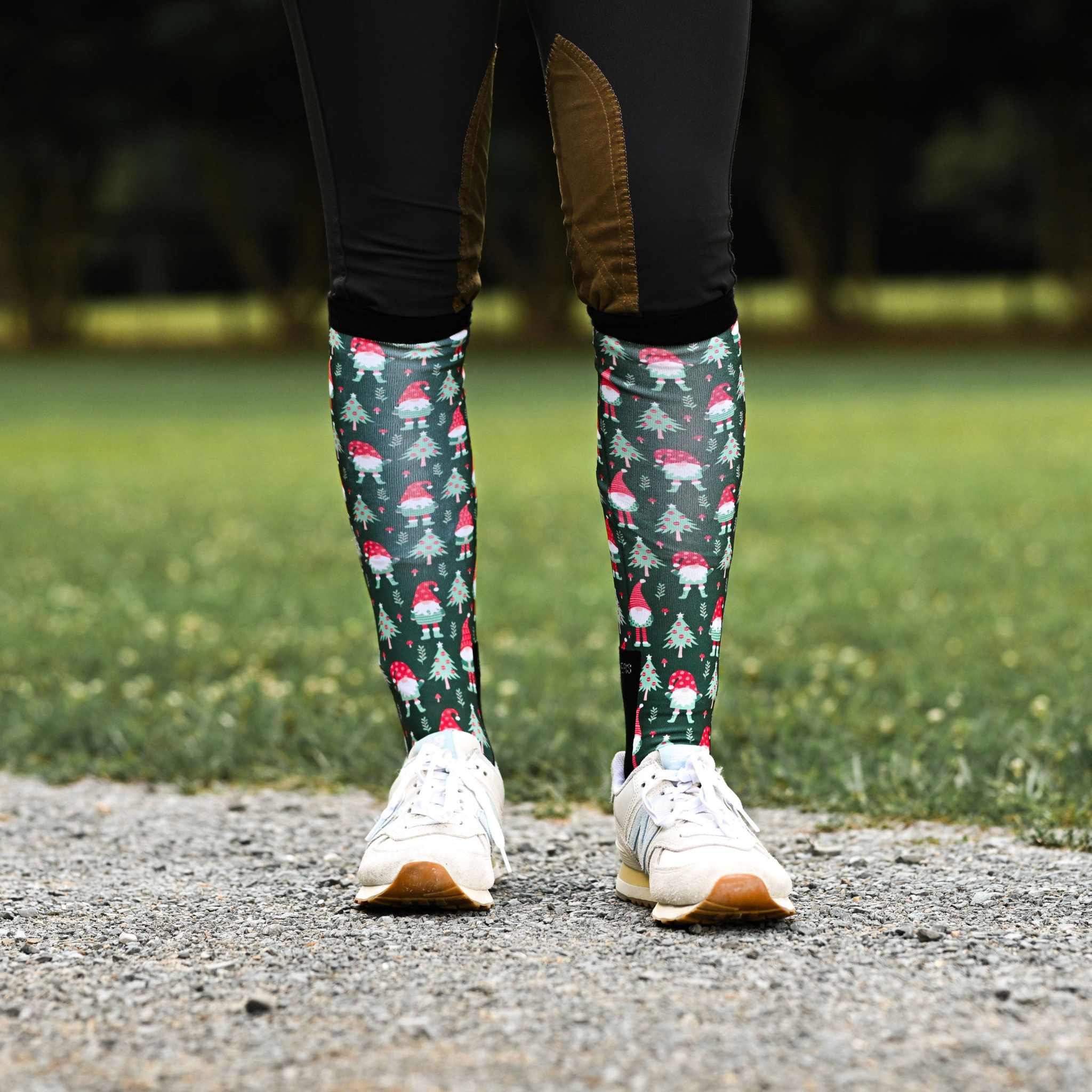 dreamers & schemers Pair & A Spare Gnome for the Holidays Pair & A Spare Socks equestrian boot socks boot socks thin socks riding socks pattern socks tall socks funny socks knee high socks horse socks horse show socks