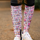 dreamers & schemers Pair & A Spare Gnome Sweet Gnome Pair & A Spare Socks equestrian boot socks boot socks thin socks riding socks pattern socks tall socks funny socks knee high socks horse socks horse show socks