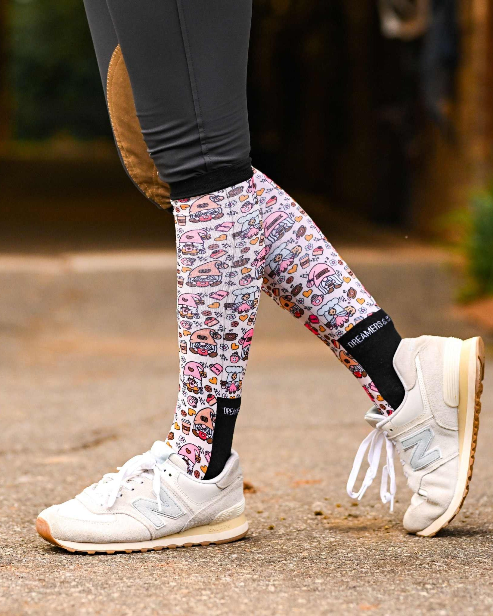dreamers & schemers Pair & A Spare Gnome Sweet Gnome Pair & A Spare Socks equestrian boot socks boot socks thin socks riding socks pattern socks tall socks funny socks knee high socks horse socks horse show socks