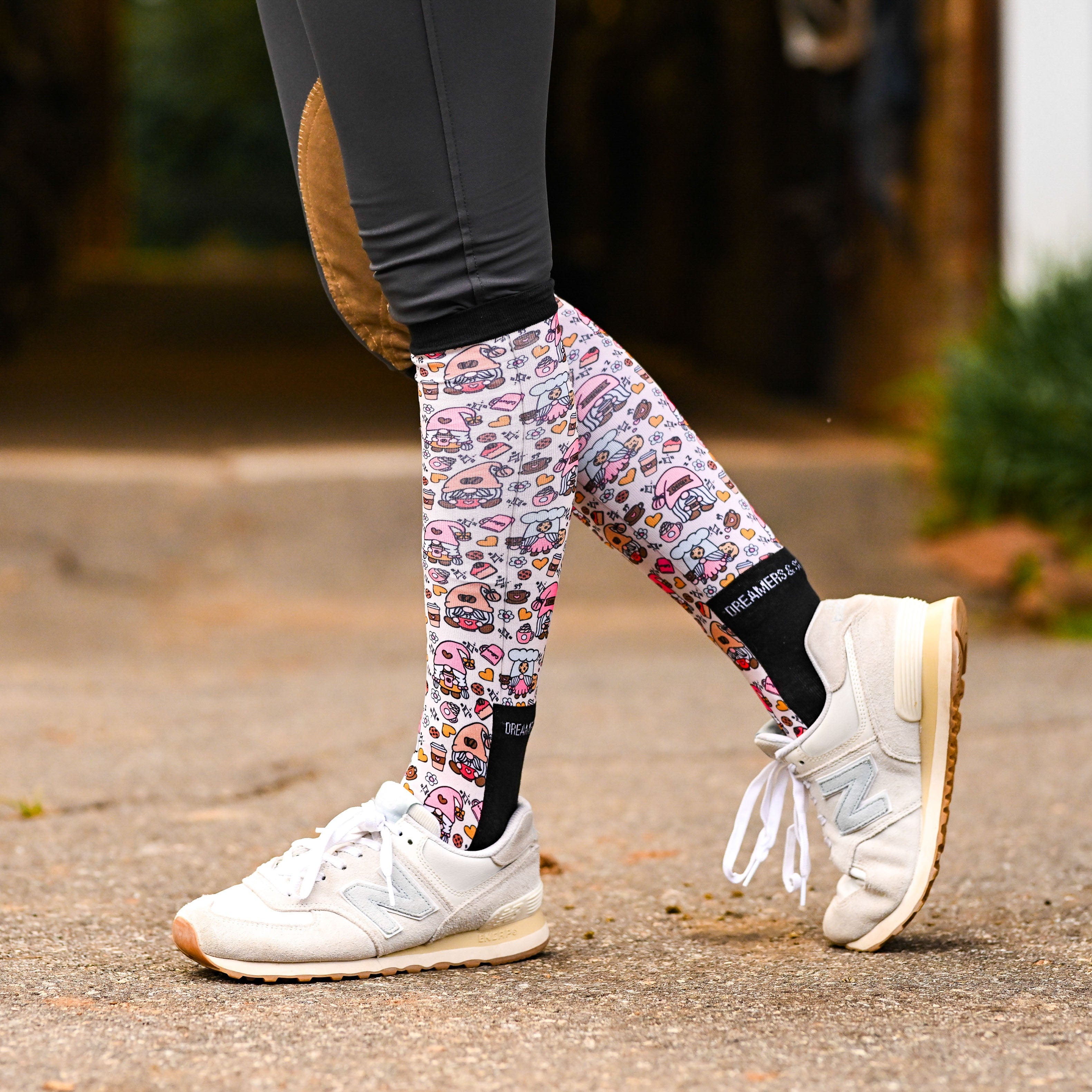 dreamers & schemers Pair & A Spare Gnome Sweet Gnome Pair & A Spare Socks equestrian boot socks boot socks thin socks riding socks pattern socks tall socks funny socks knee high socks horse socks horse show socks