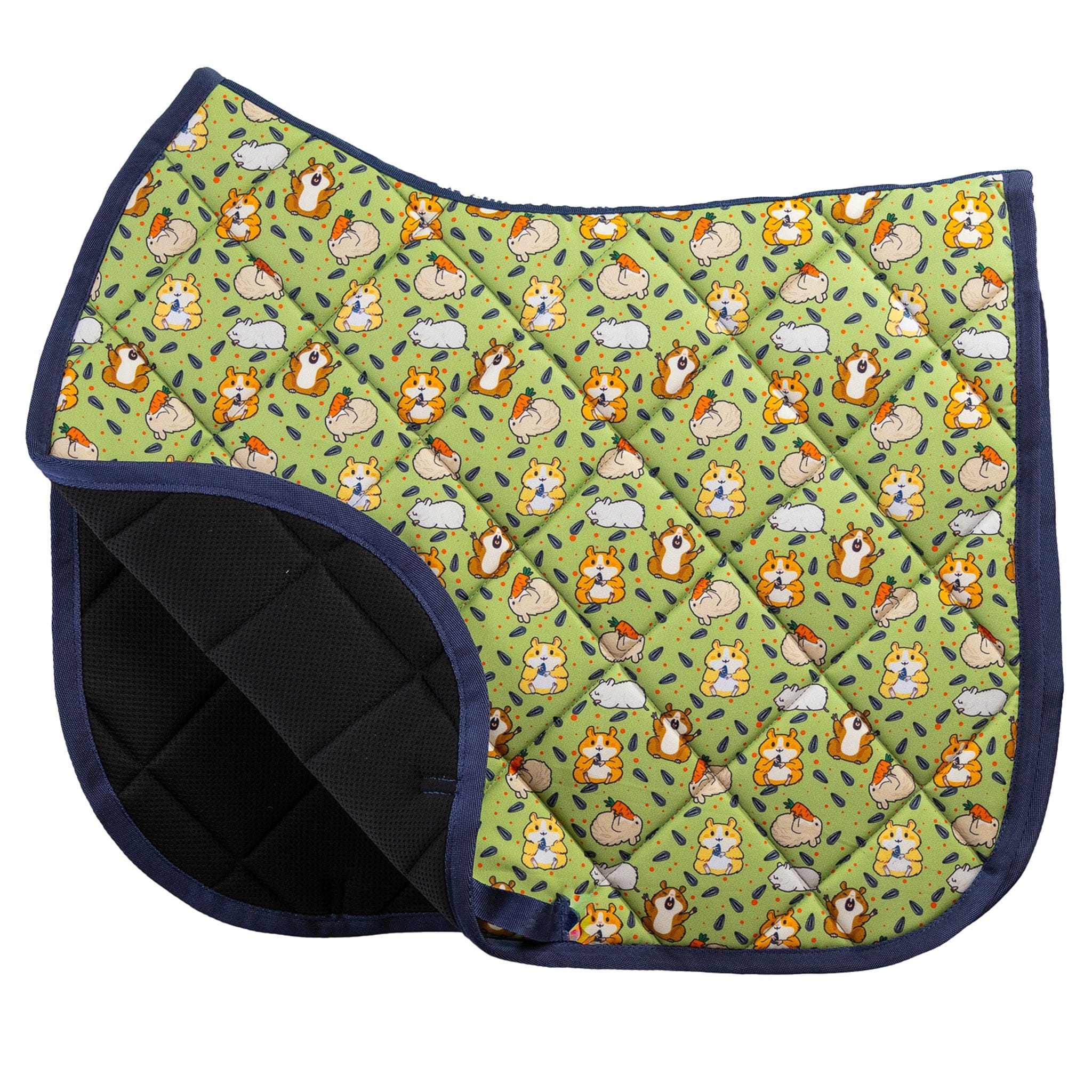 Hamsters Saddle Pad full size with cushy quilting and playful design for everyday riding comfort