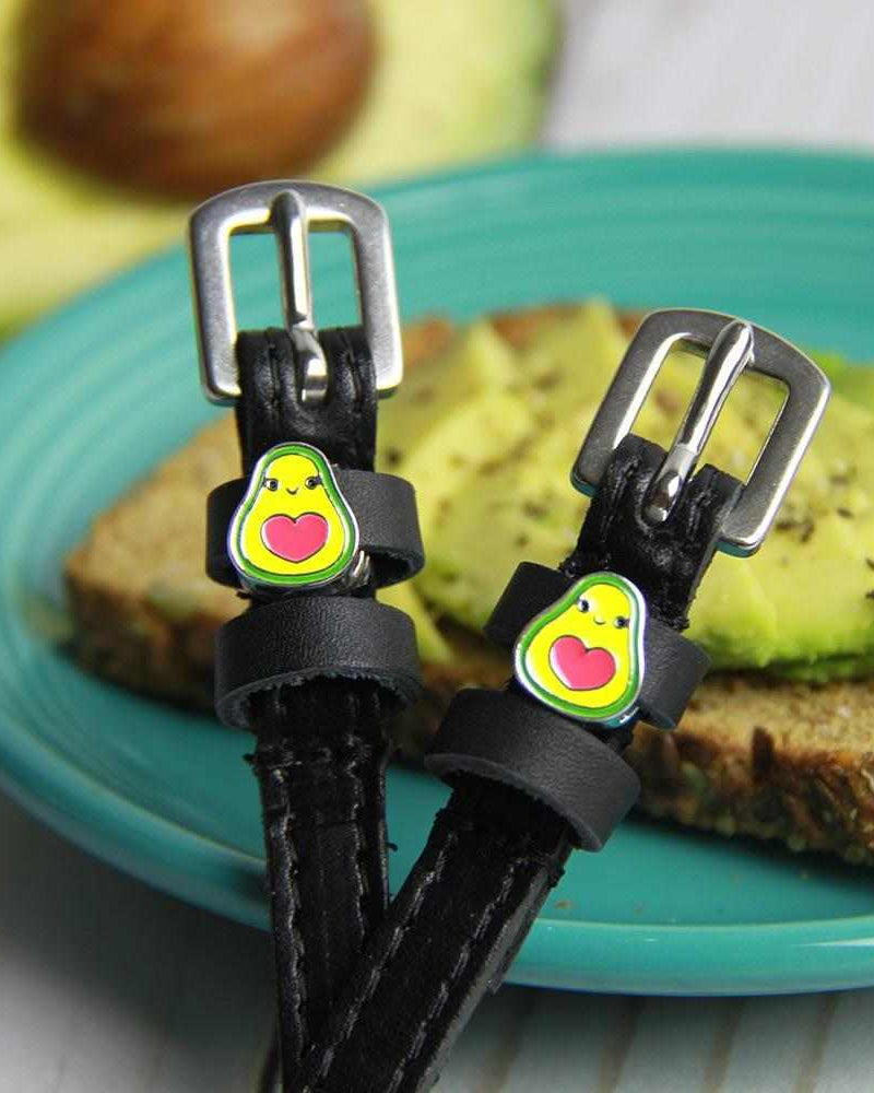 Happy Avocado Spur Straps ManeJane black leather spur straps with non-stretch interior and stainless steel buckle for Engli.