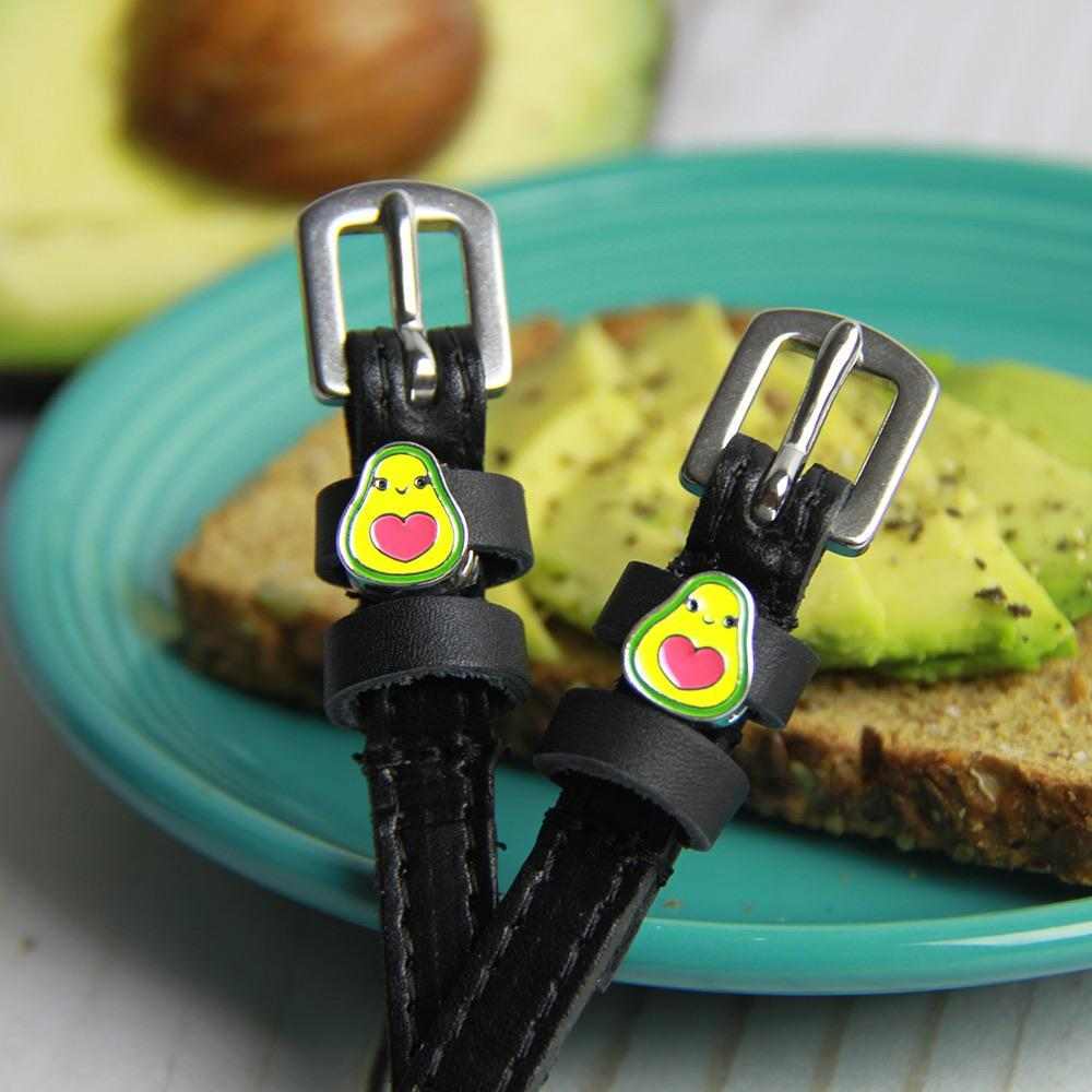 Happy Avocado Spur Straps ManeJane black leather spur straps with non-stretch interior and stainless steel buckle for Engli.