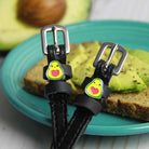 Happy Avocado Spur Straps ManeJane black leather spur straps with non-stretch interior and stainless steel buckle for Engli.