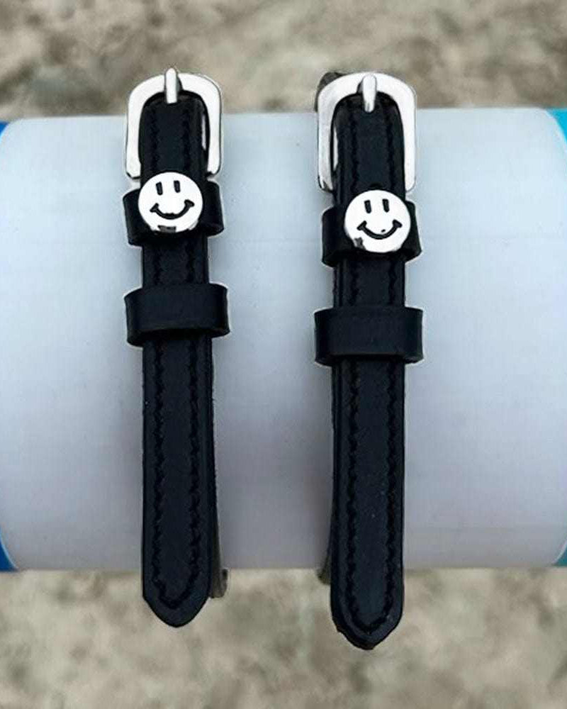 ManeJane Spur Straps Happy Face Spur Straps equestrian boot socks boot socks thin socks riding socks pattern socks tall socks funny socks knee high socks horse socks horse show socks