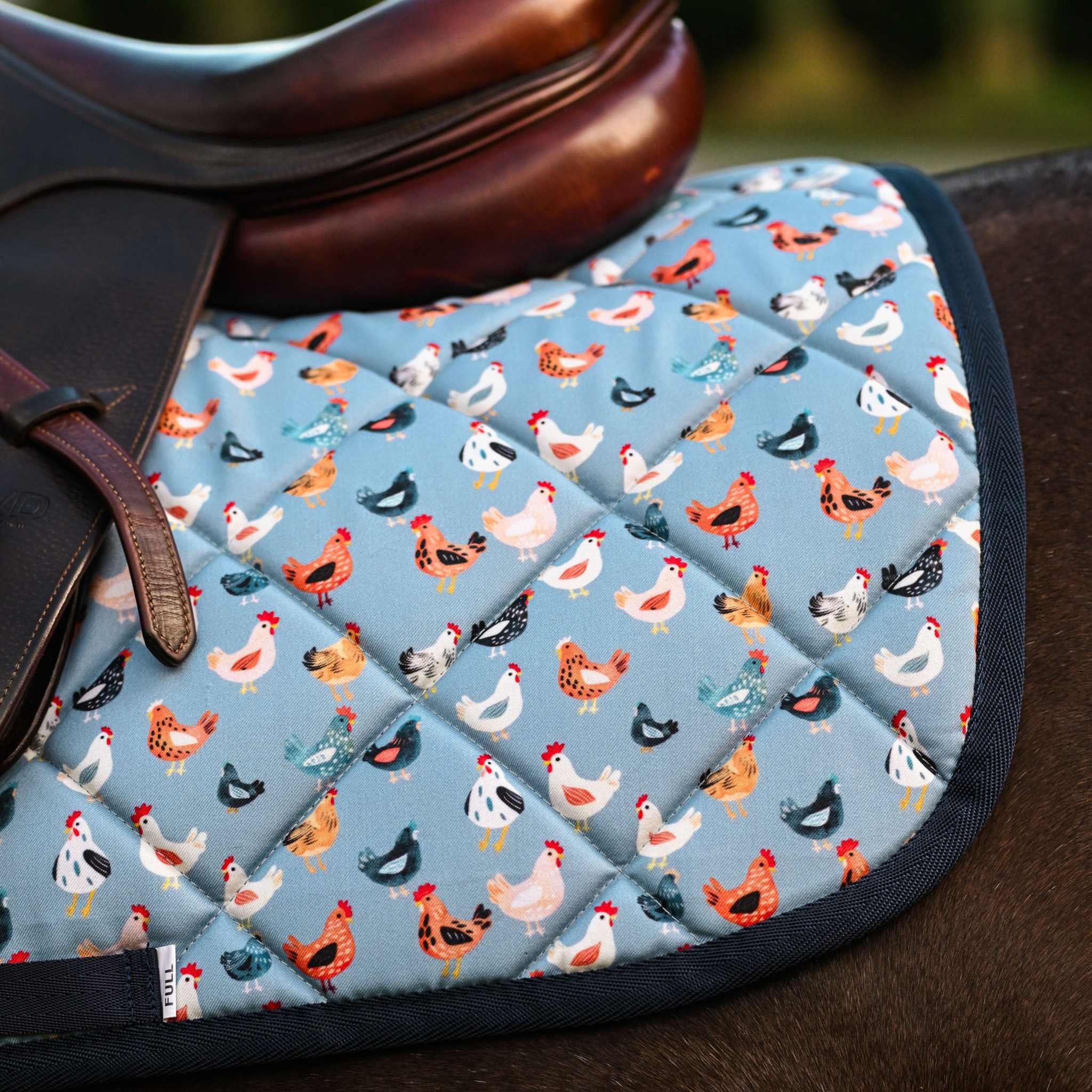 Dreamers & Schemers Hen House Saddle Pad – patterned saddle pad, equestrian gift, horseback riding gear from Dreamers & Schemers Saddle Pads