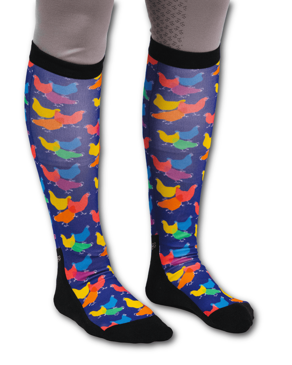 Hens Lens Pair black top boot socks with spare sock pack of three breathable cotton blend
