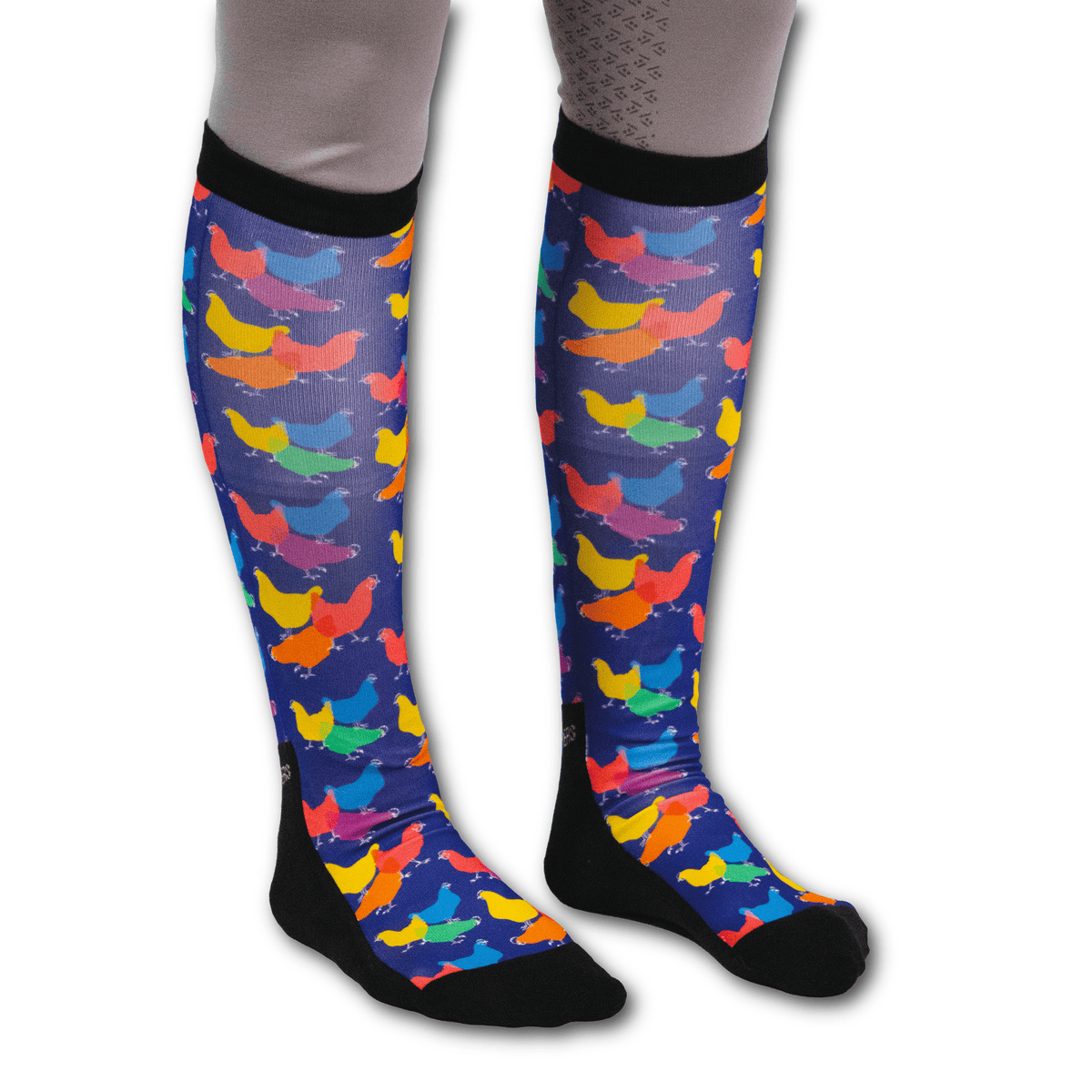 Hens Lens Pair black top boot socks with spare sock pack of three breathable cotton blend