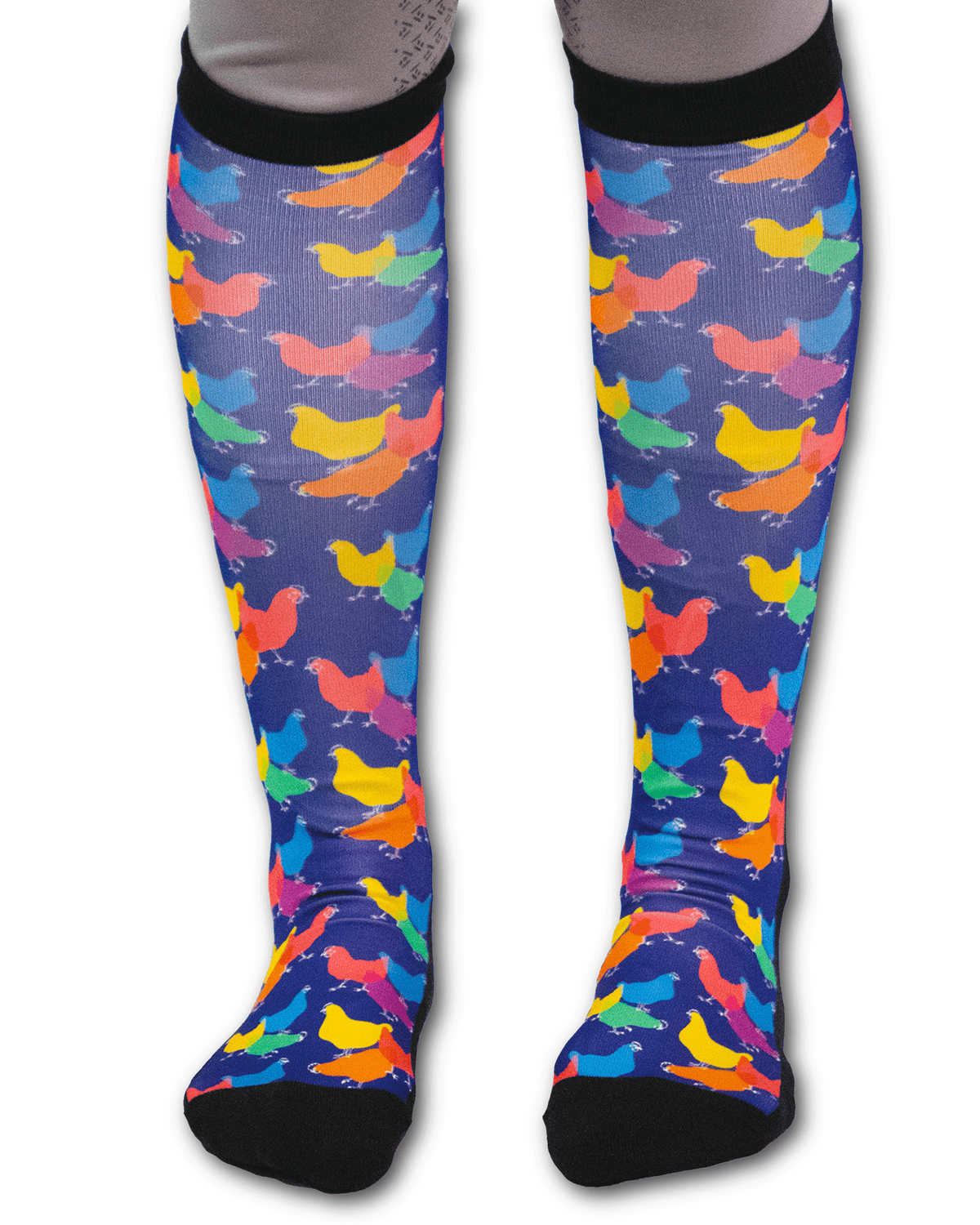 Hens Lens Pair black top boot socks with free spare sock, breathable knit and flat-seam toe