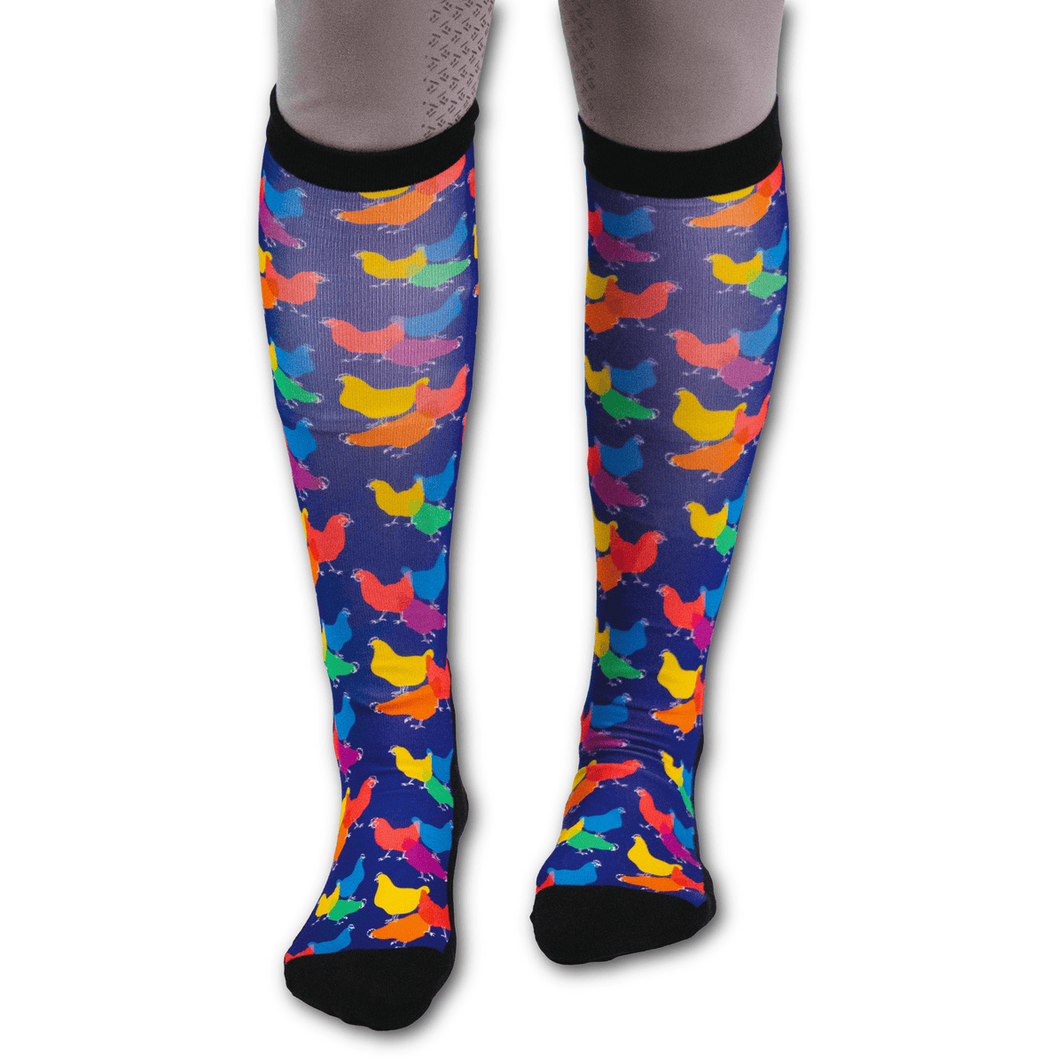 Hens Lens Pair black top boot socks with spare sock pack for adults