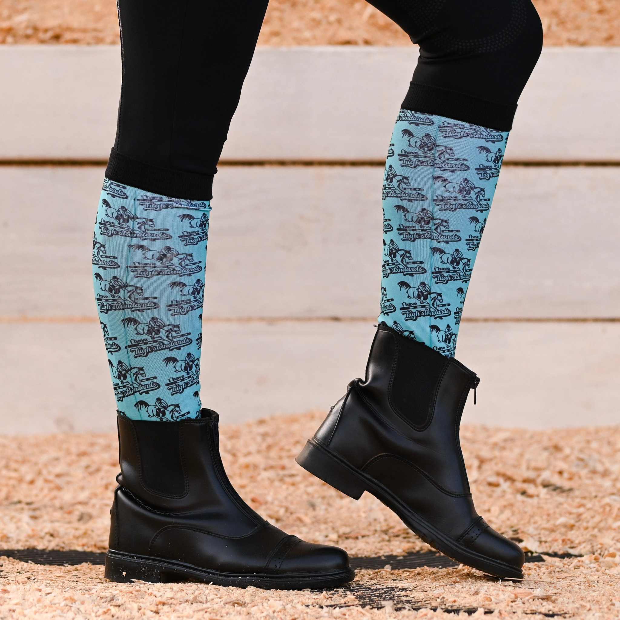 dreamers & schemers Pair & A Spare High Standards Pair & a Spare Socks equestrian boot socks boot socks thin socks riding socks pattern socks tall socks funny socks knee high socks horse socks horse show socks