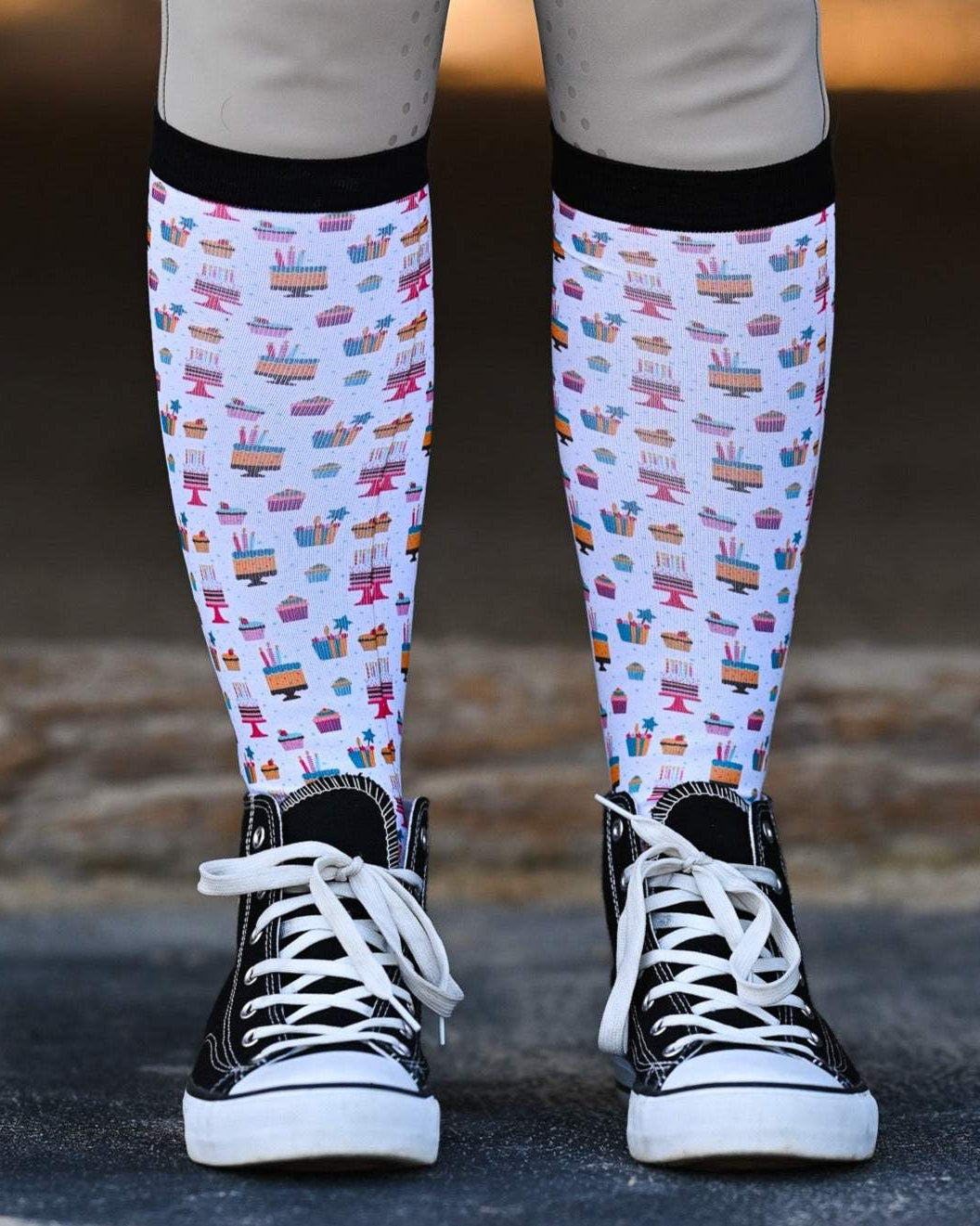 Birthday equestrian boot socks with birthday party celebration, by Dreamers & Schemers