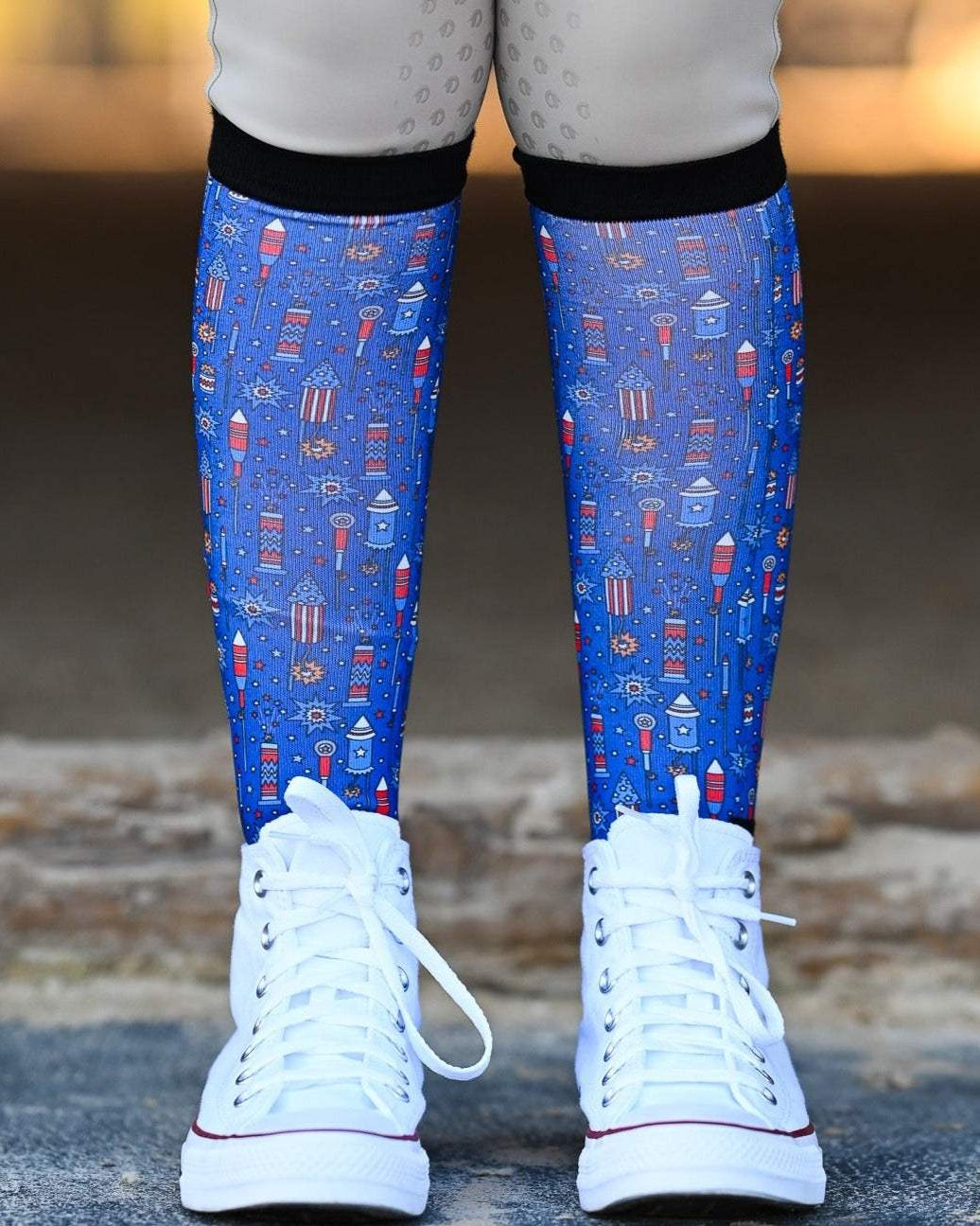 dreamers & schemers Pair & A Spare Holiday BOOM Socks equestrian boot socks boot socks thin socks riding socks pattern socks tall socks funny socks knee high socks horse socks horse show socks