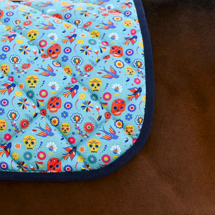 Dreamers & Schemers Holiday Day of the Dead Saddle Pad – patterned saddle pad, equestrian gift, horseback riding gear from Dreamers & Schemers Saddle Pads