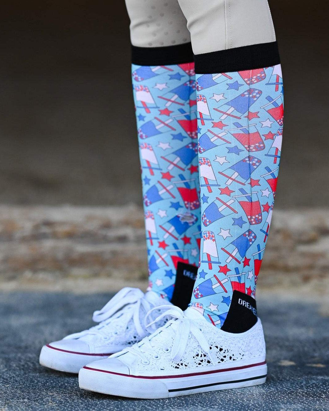 dreamers & schemers Pair & A Spare Holiday The 4th Socks equestrian boot socks boot socks thin socks riding socks pattern socks tall socks funny socks knee high socks horse socks horse show socks