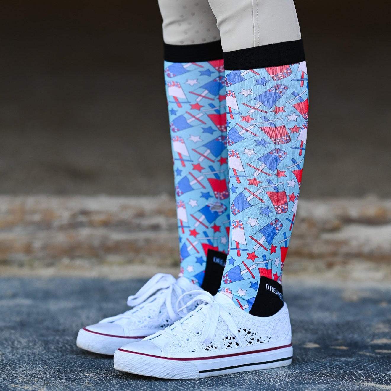 dreamers & schemers Pair & A Spare Holiday The 4th Socks equestrian boot socks boot socks thin socks riding socks pattern socks tall socks funny socks knee high socks horse socks horse show socks