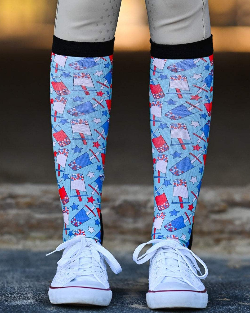 dreamers & schemers Pair & A Spare Holiday The 4th Socks equestrian boot socks boot socks thin socks riding socks pattern socks tall socks funny socks knee high socks horse socks horse show socks