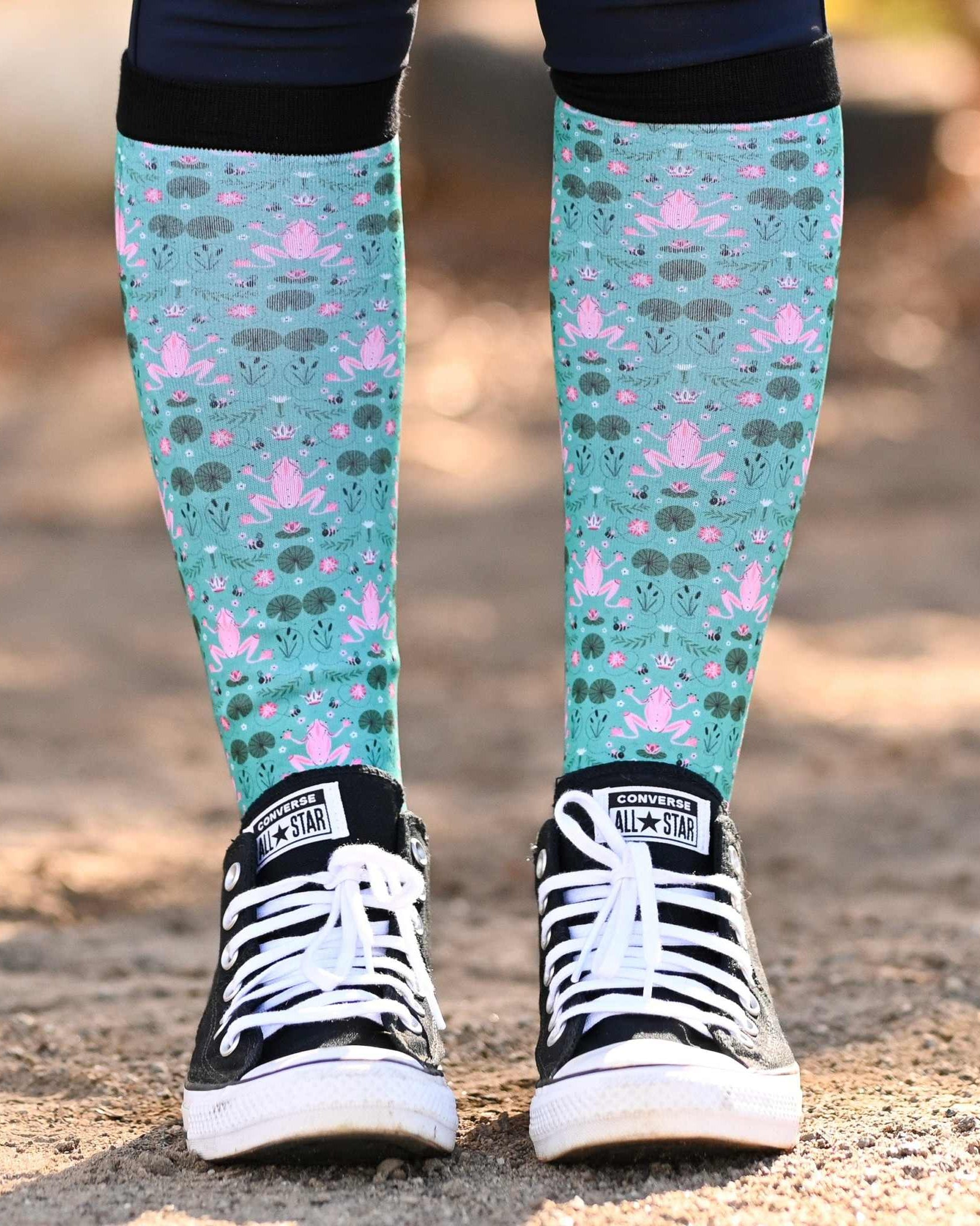 dreamers & schemers Pair & A Spare Hop To It Pair & a Spare equestrian boot socks boot socks thin socks riding socks pattern socks tall socks funny socks knee high socks horse socks horse show socks