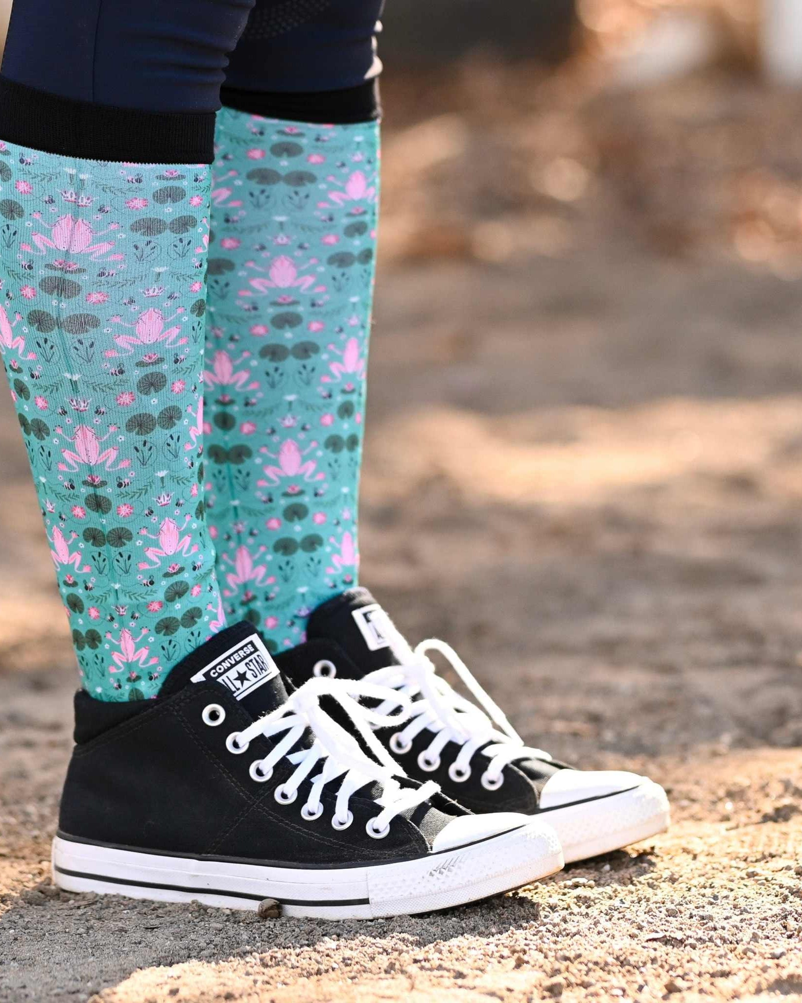 dreamers & schemers Pair & A Spare Hop To It Pair & a Spare equestrian boot socks boot socks thin socks riding socks pattern socks tall socks funny socks knee high socks horse socks horse show socks