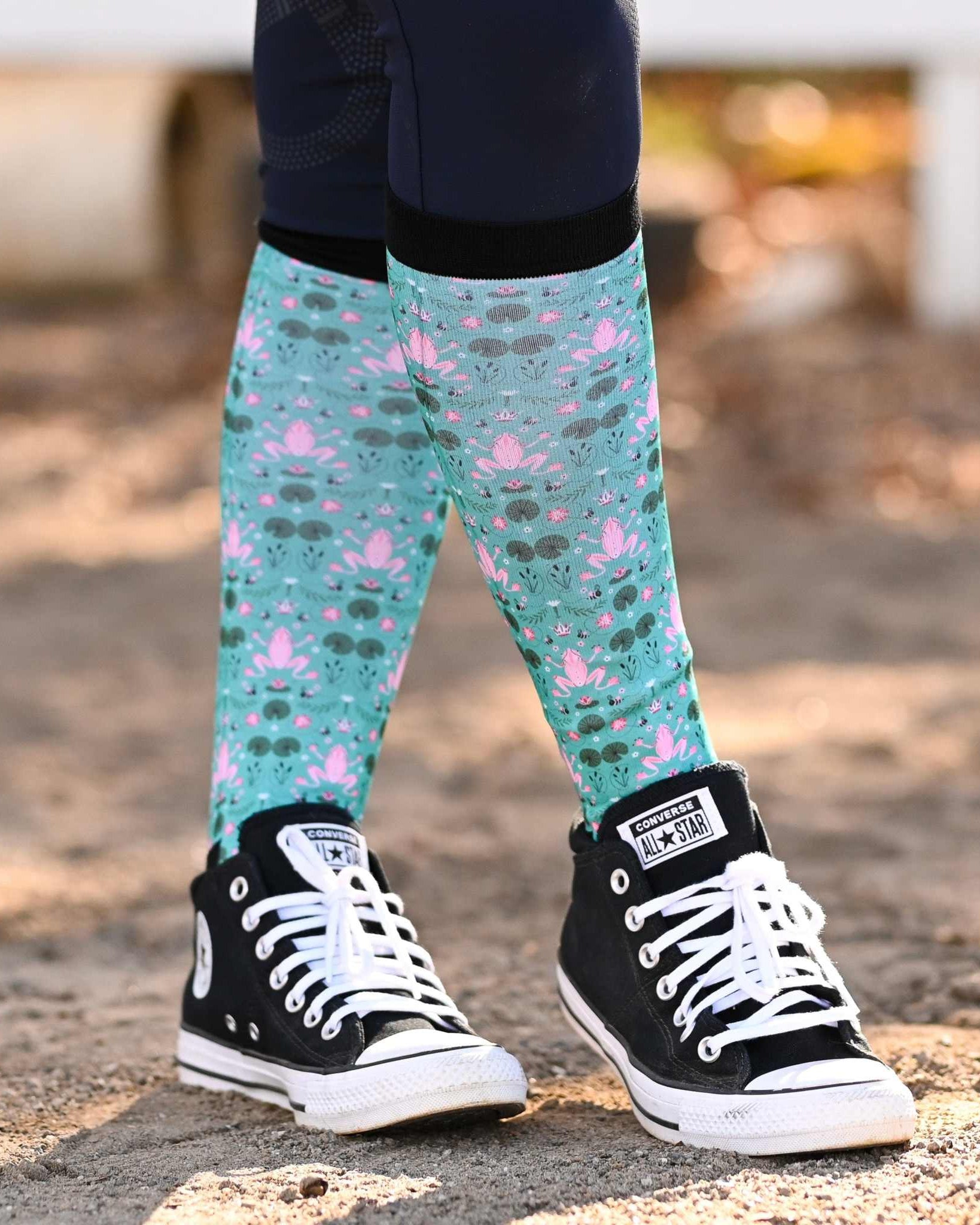 dreamers & schemers Pair & A Spare Hop To It Pair & a Spare equestrian boot socks boot socks thin socks riding socks pattern socks tall socks funny socks knee high socks horse socks horse show socks