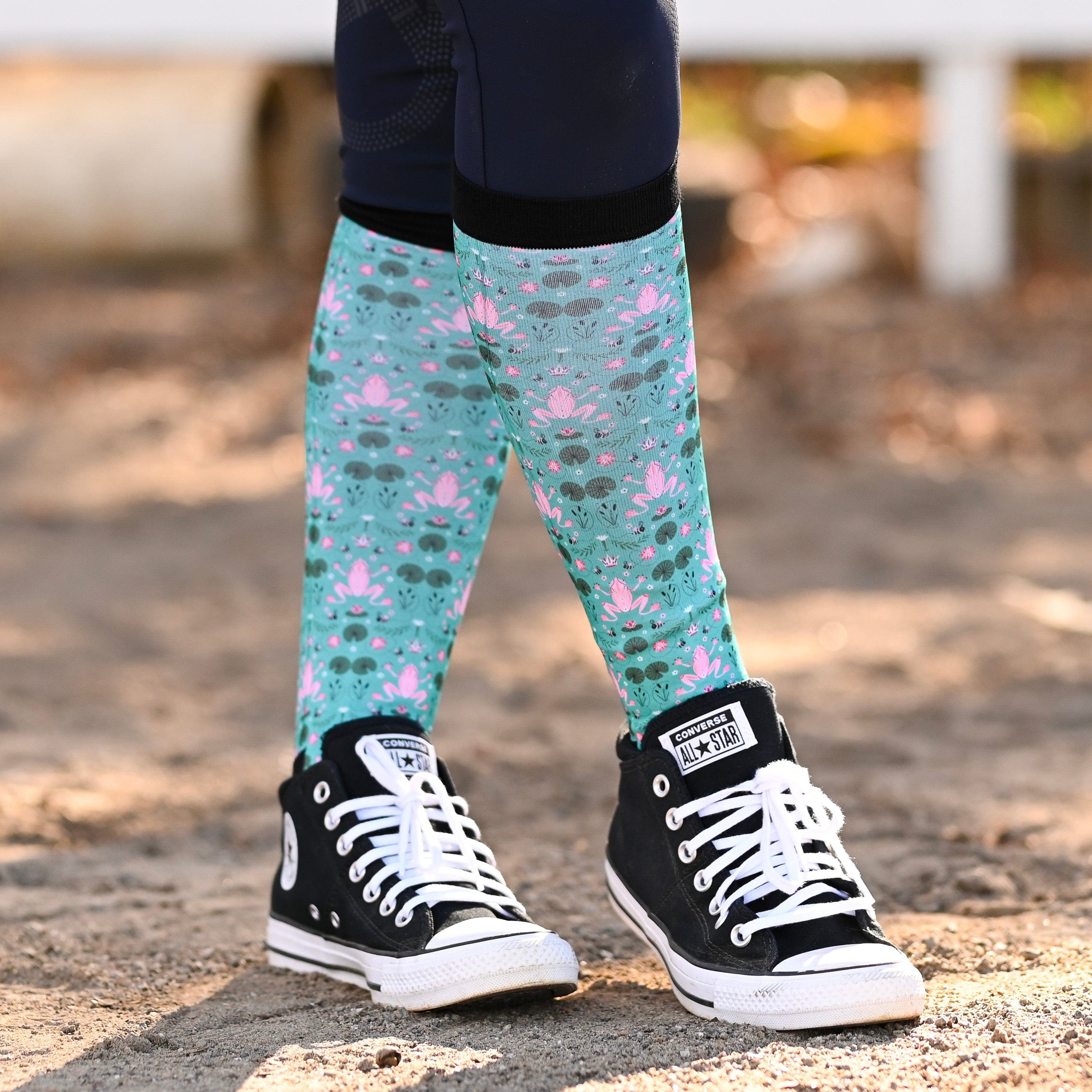 dreamers & schemers Pair & A Spare Hop To It Pair & a Spare equestrian boot socks boot socks thin socks riding socks pattern socks tall socks funny socks knee high socks horse socks horse show socks