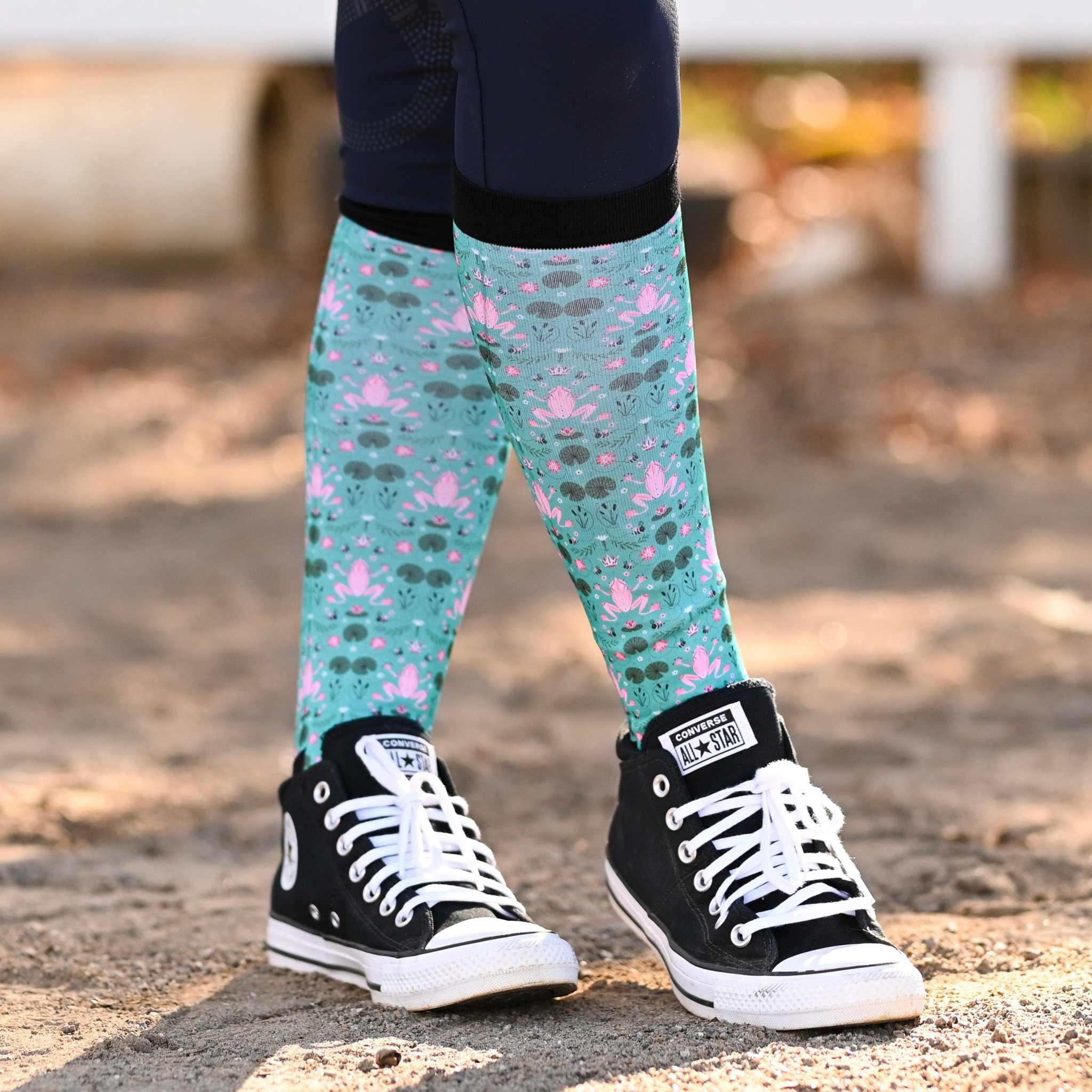 dreamers & schemers Pair & A Spare Hop To It Pair & a Spare equestrian boot socks boot socks thin socks riding socks pattern socks tall socks funny socks knee high socks horse socks horse show socks