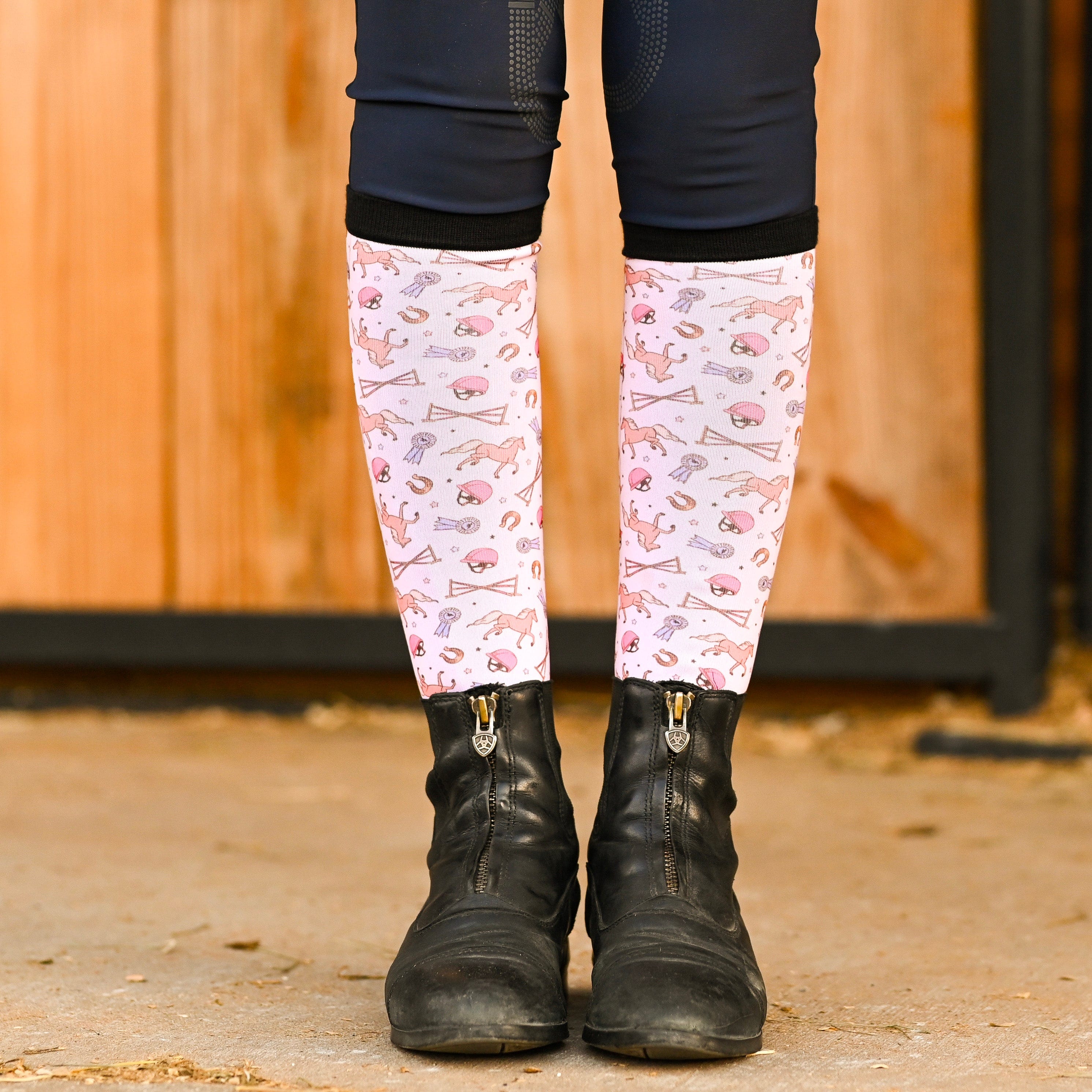dreamers & schemers Youth Pair & a Spare Horse Show Youth Pair & a Spare Socks equestrian boot socks boot socks thin socks riding socks pattern socks tall socks funny socks knee high socks horse socks horse show socks