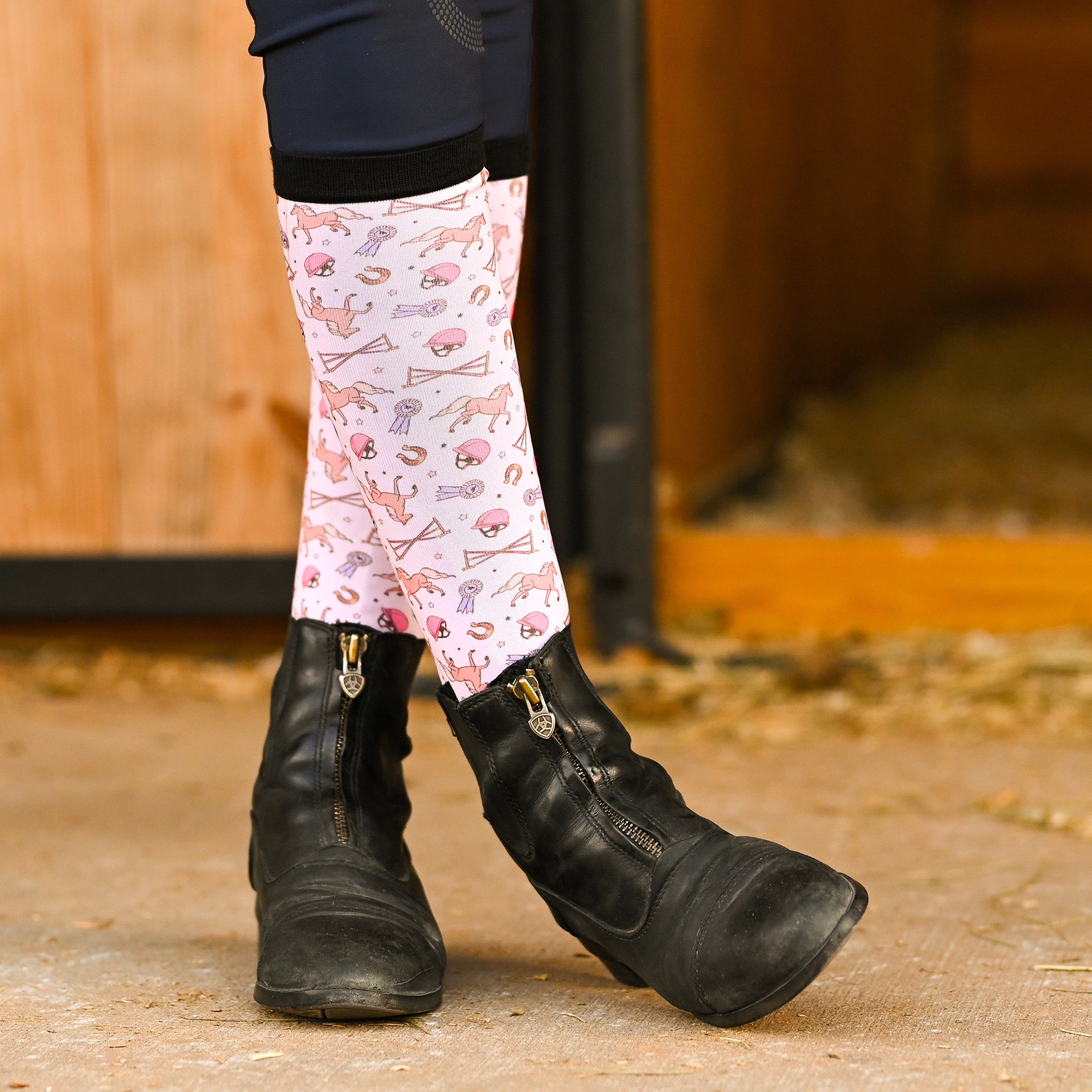 dreamers & schemers Youth Pair & a Spare Horse Show Youth Pair & a Spare Socks equestrian boot socks boot socks thin socks riding socks pattern socks tall socks funny socks knee high socks horse socks horse show socks