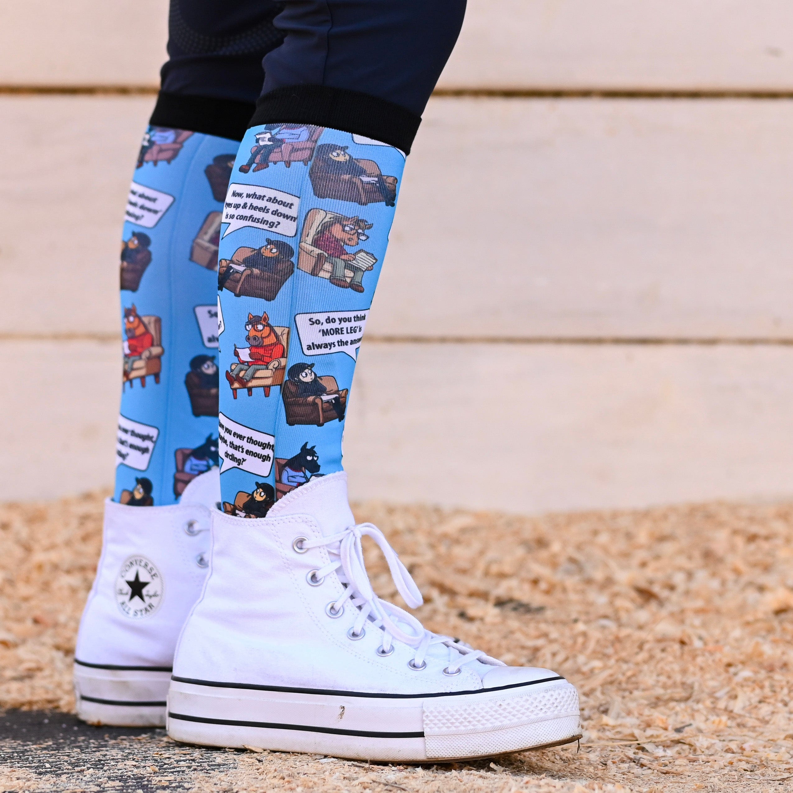 dreamers & schemers Pair & A Spare Horse Therapy  Pair & a Spare Socks equestrian boot socks boot socks thin socks riding socks pattern socks tall socks funny socks knee high socks horse socks horse show socks