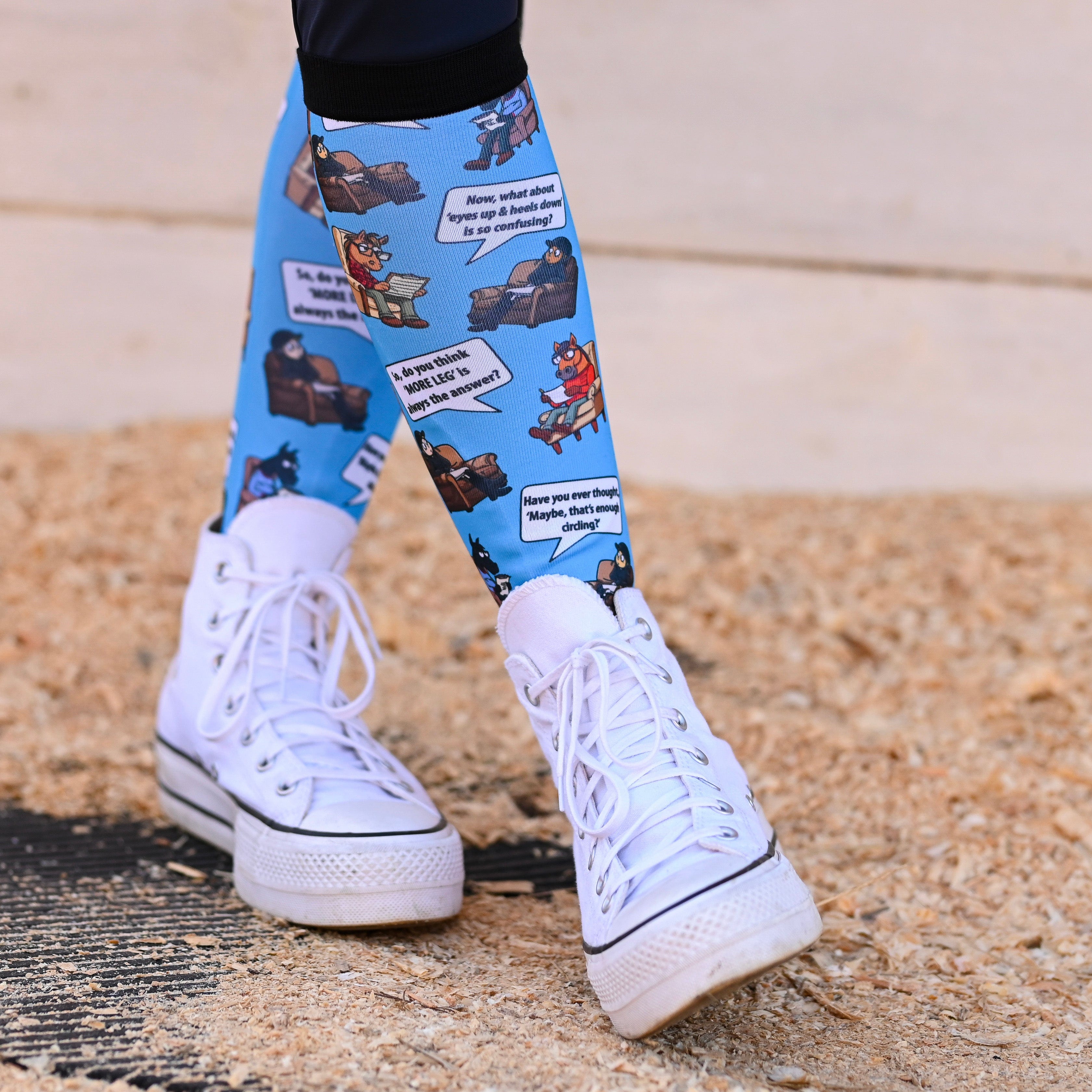 dreamers & schemers Pair & A Spare Horse Therapy  Pair & a Spare Socks equestrian boot socks boot socks thin socks riding socks pattern socks tall socks funny socks knee high socks horse socks horse show socks