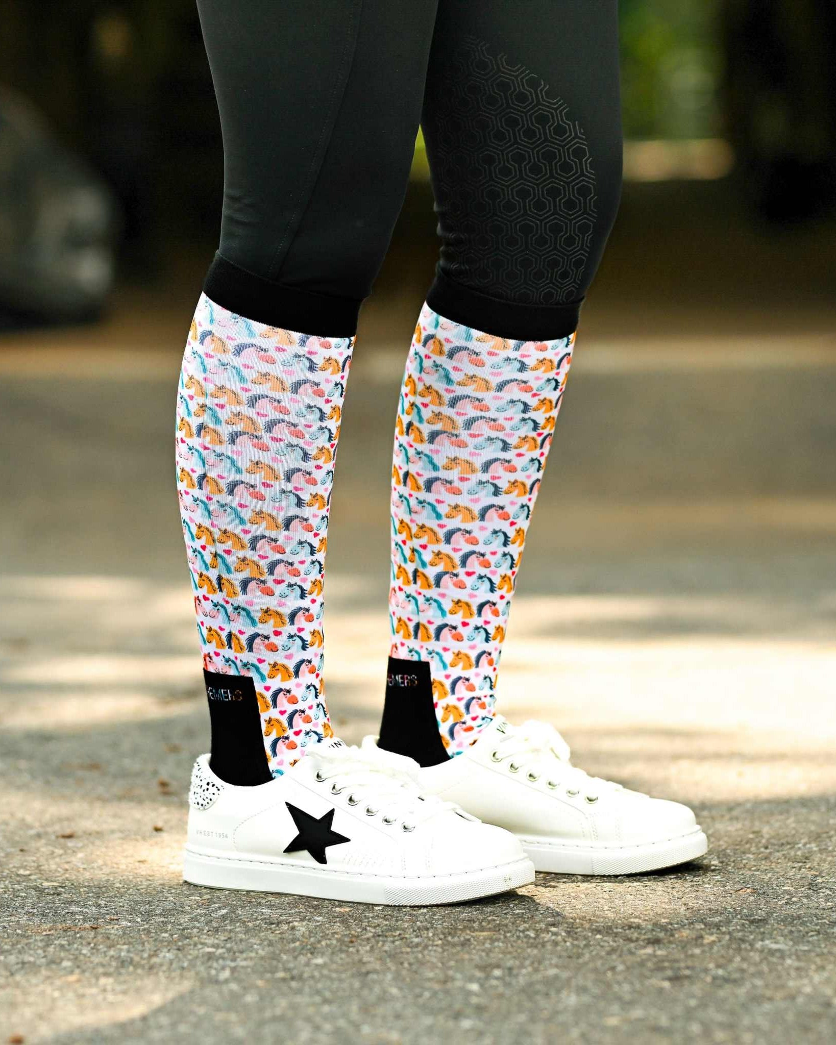 dreamers & schemers Pair & A Spare Horsing Around Pair & A Spare Socks equestrian boot socks boot socks thin socks riding socks pattern socks tall socks funny socks knee high socks horse socks horse show socks