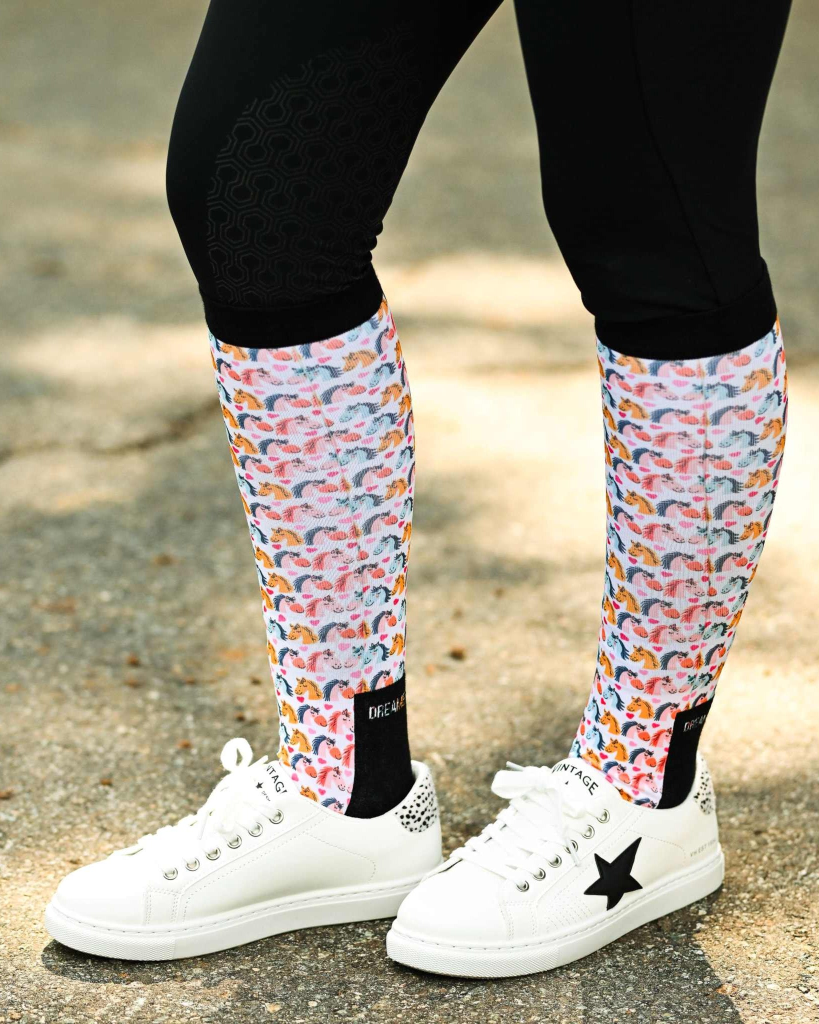 dreamers & schemers Pair & A Spare Horsing Around Pair & A Spare Socks equestrian boot socks boot socks thin socks riding socks pattern socks tall socks funny socks knee high socks horse socks horse show socks