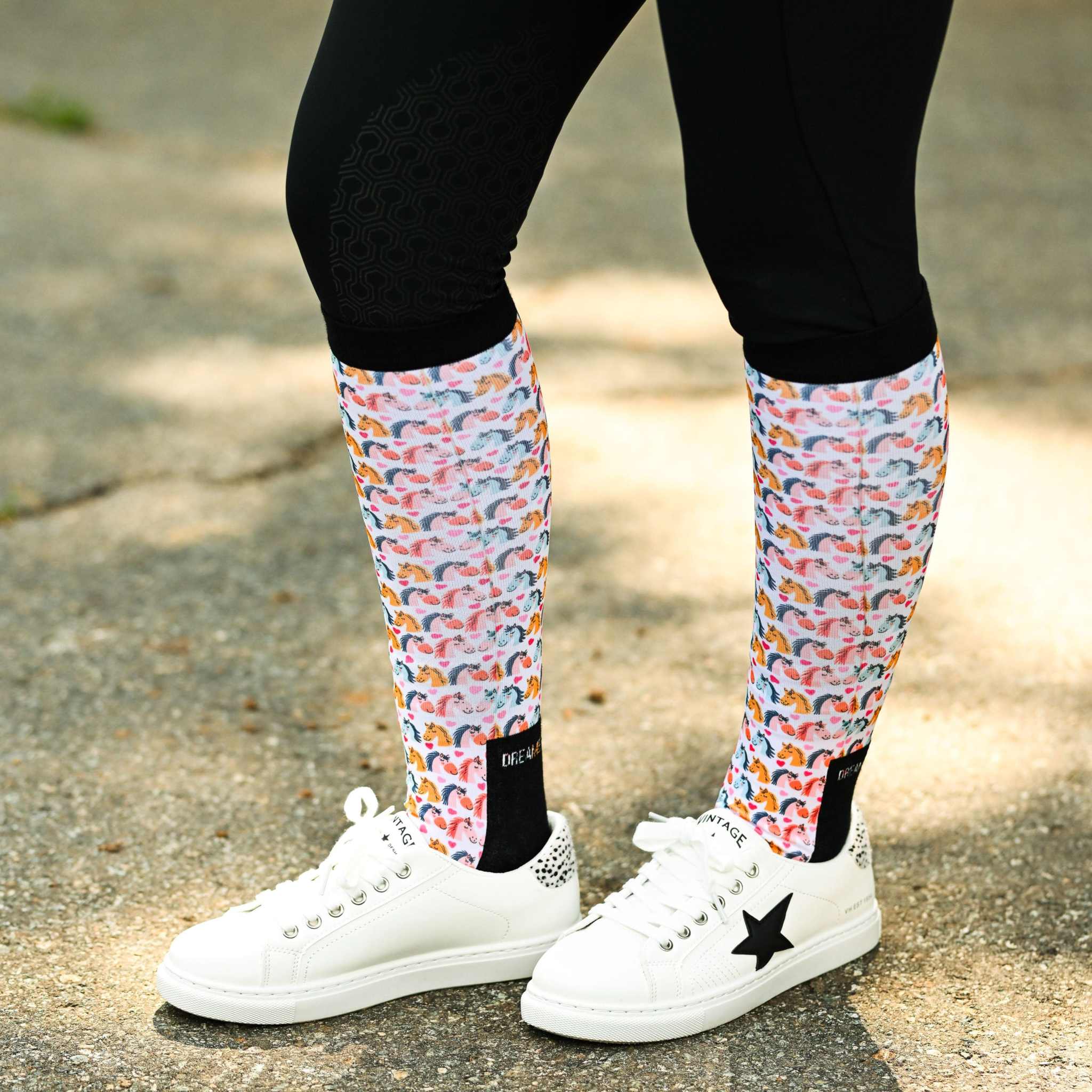 dreamers & schemers Pair & A Spare Horsing Around Pair & A Spare Socks equestrian boot socks boot socks thin socks riding socks pattern socks tall socks funny socks knee high socks horse socks horse show socks