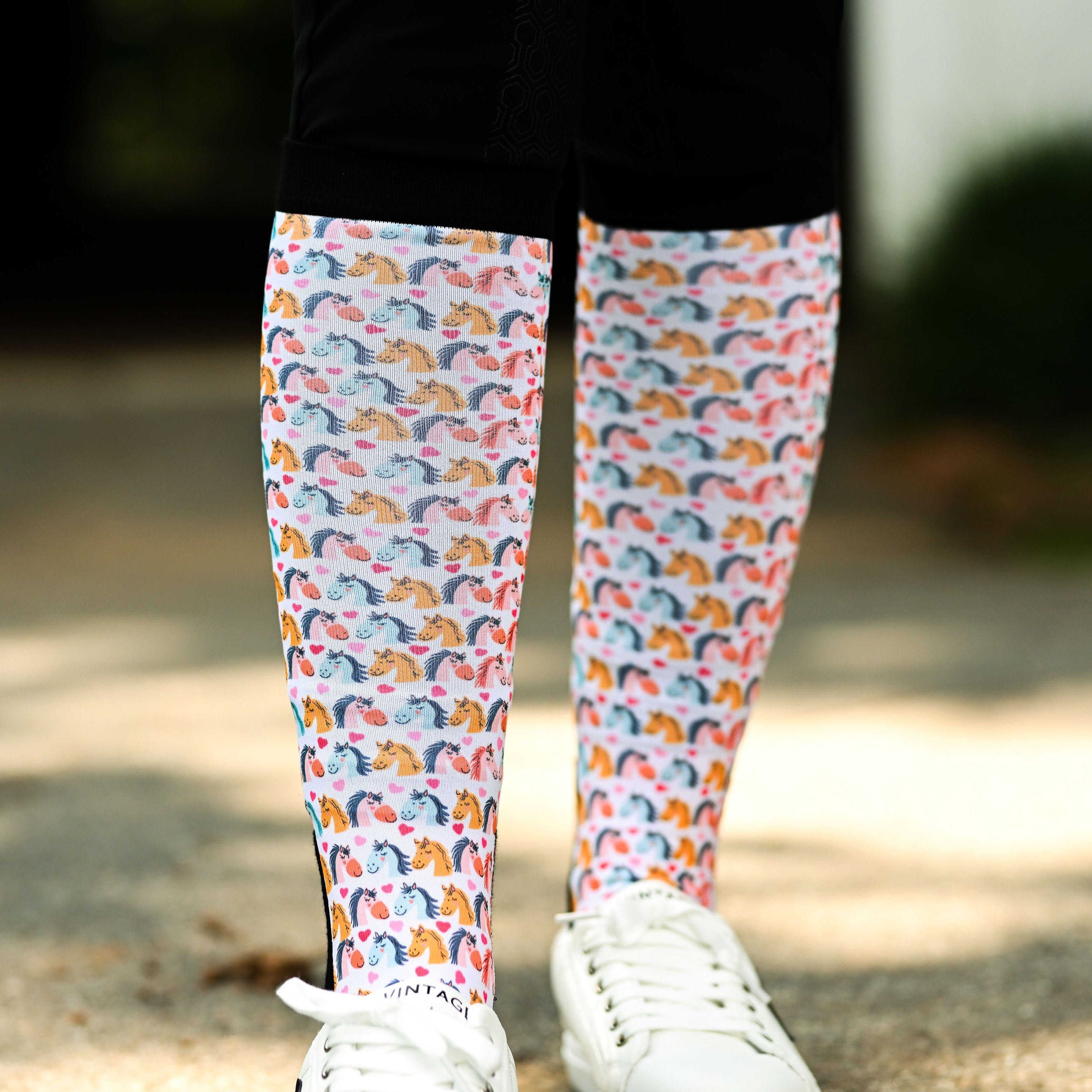 dreamers & schemers Pair & A Spare Horsing Around Pair & A Spare Socks equestrian boot socks boot socks thin socks riding socks pattern socks tall socks funny socks knee high socks horse socks horse show socks