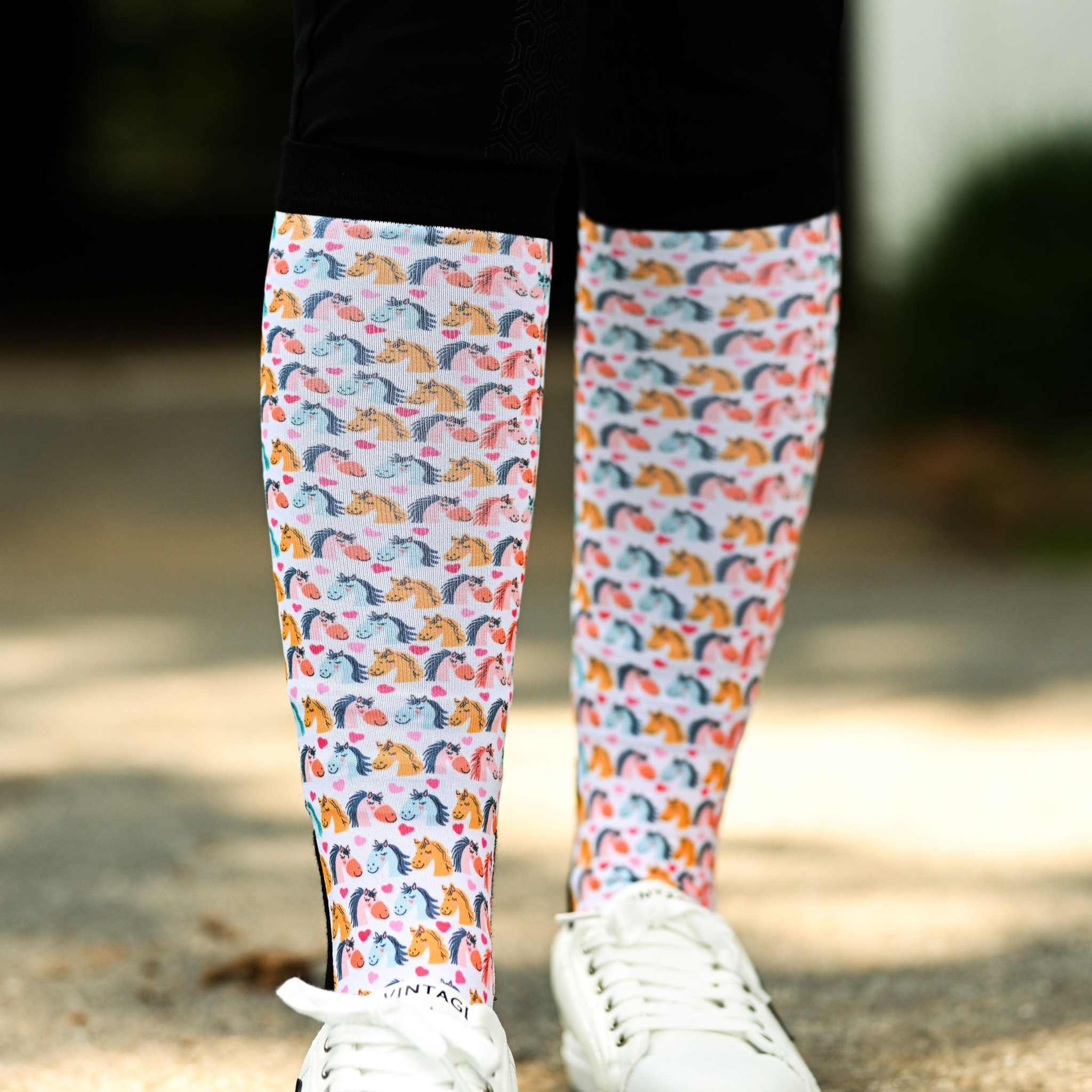 dreamers & schemers Pair & A Spare Horsing Around Pair & A Spare Socks equestrian boot socks boot socks thin socks riding socks pattern socks tall socks funny socks knee high socks horse socks horse show socks