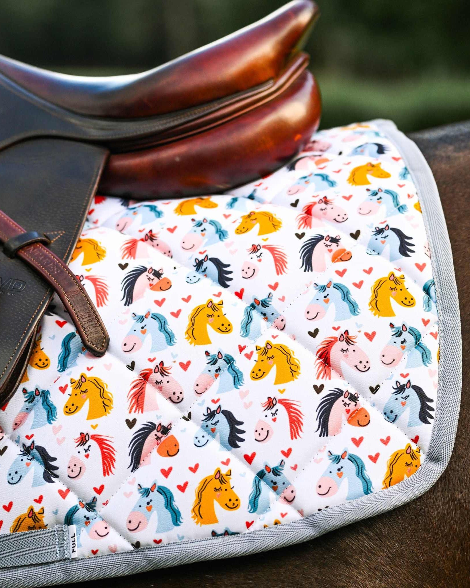 Dreamers & Schemers Horsing Around Saddle Pad – patterned saddle pad, equestrian gift, horseback riding gear from Dreamers & Schemers Saddle Pads